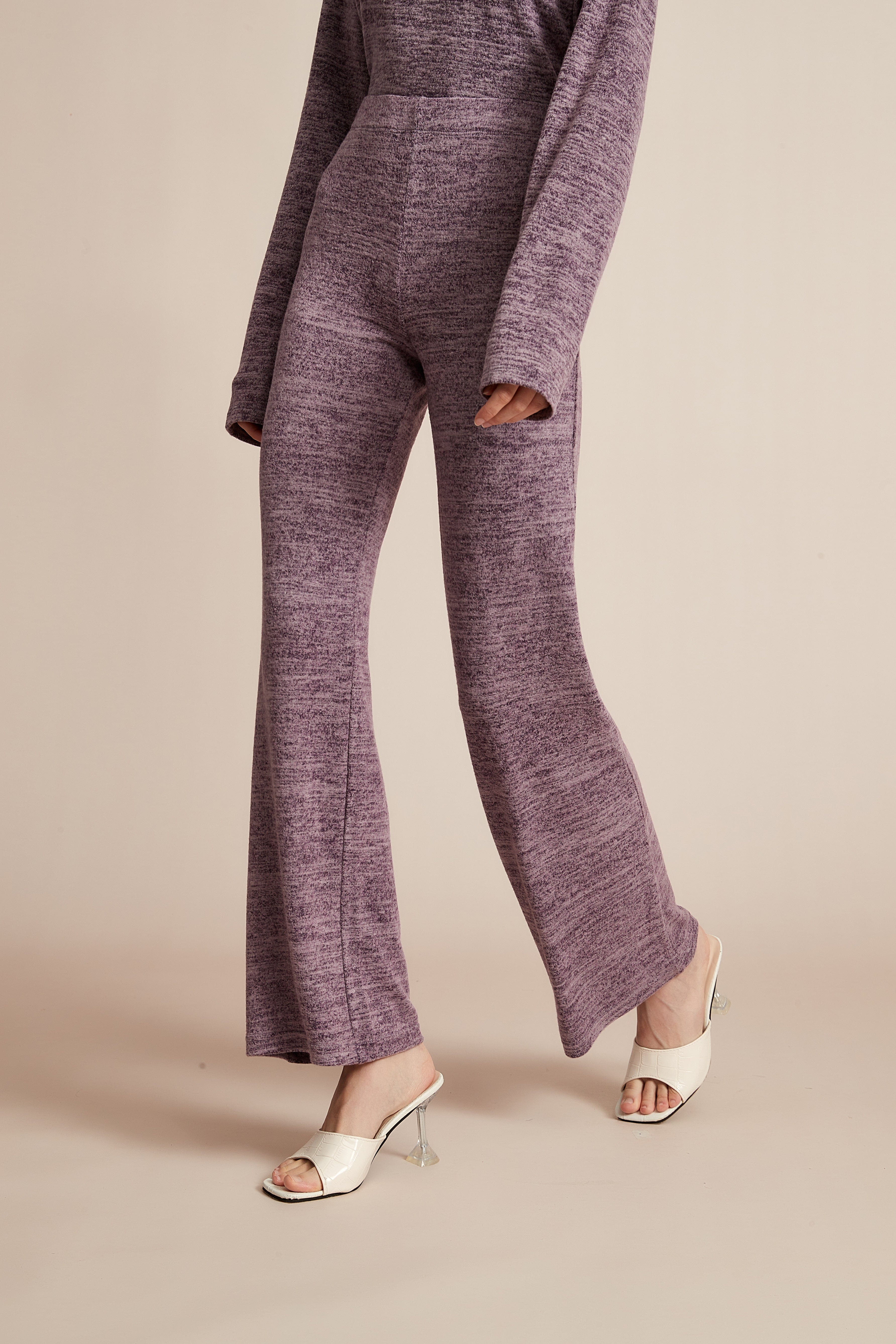Plain Wide-Leg Winter Trousers