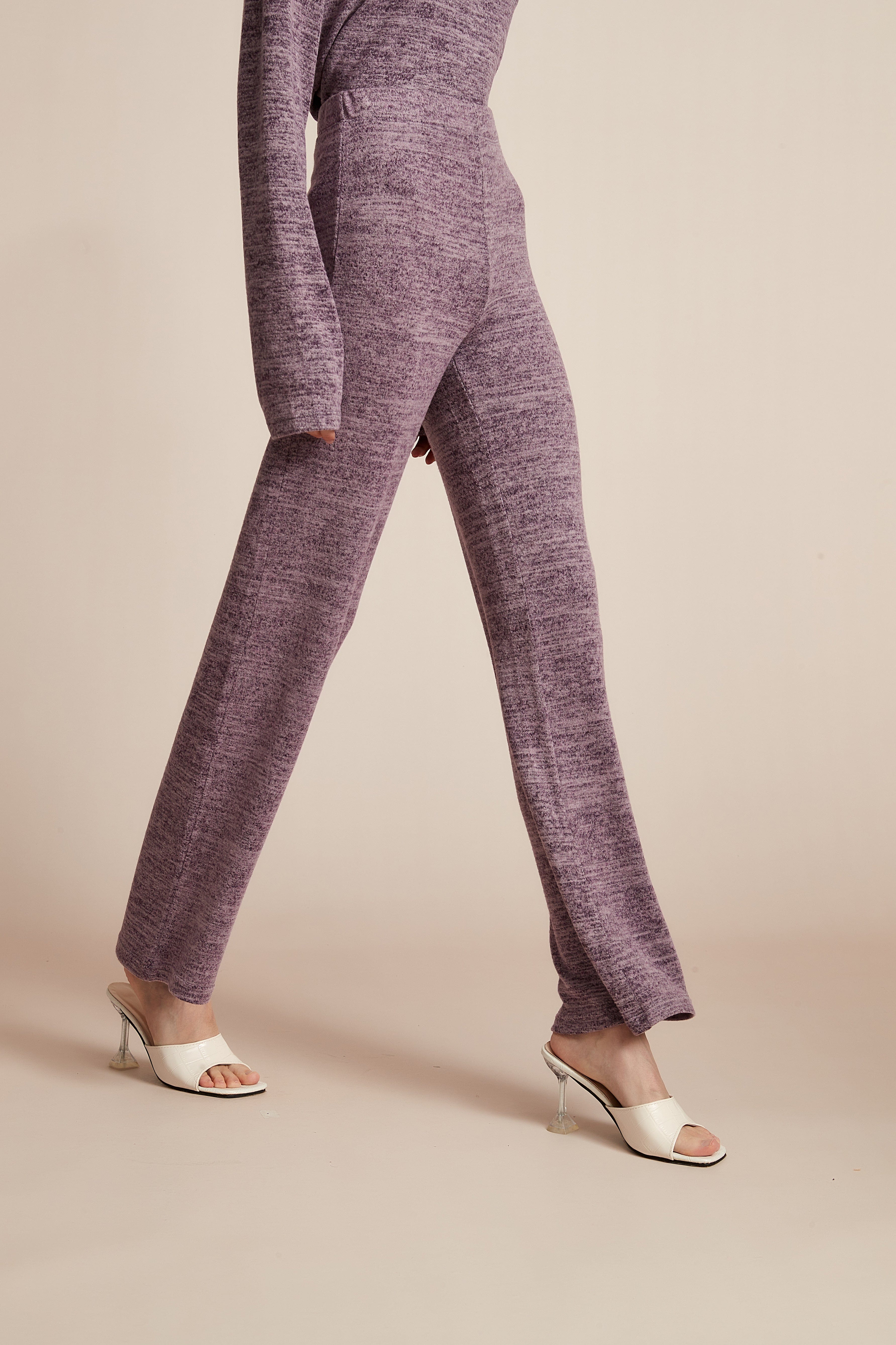 Plain Wide-Leg Winter Trousers