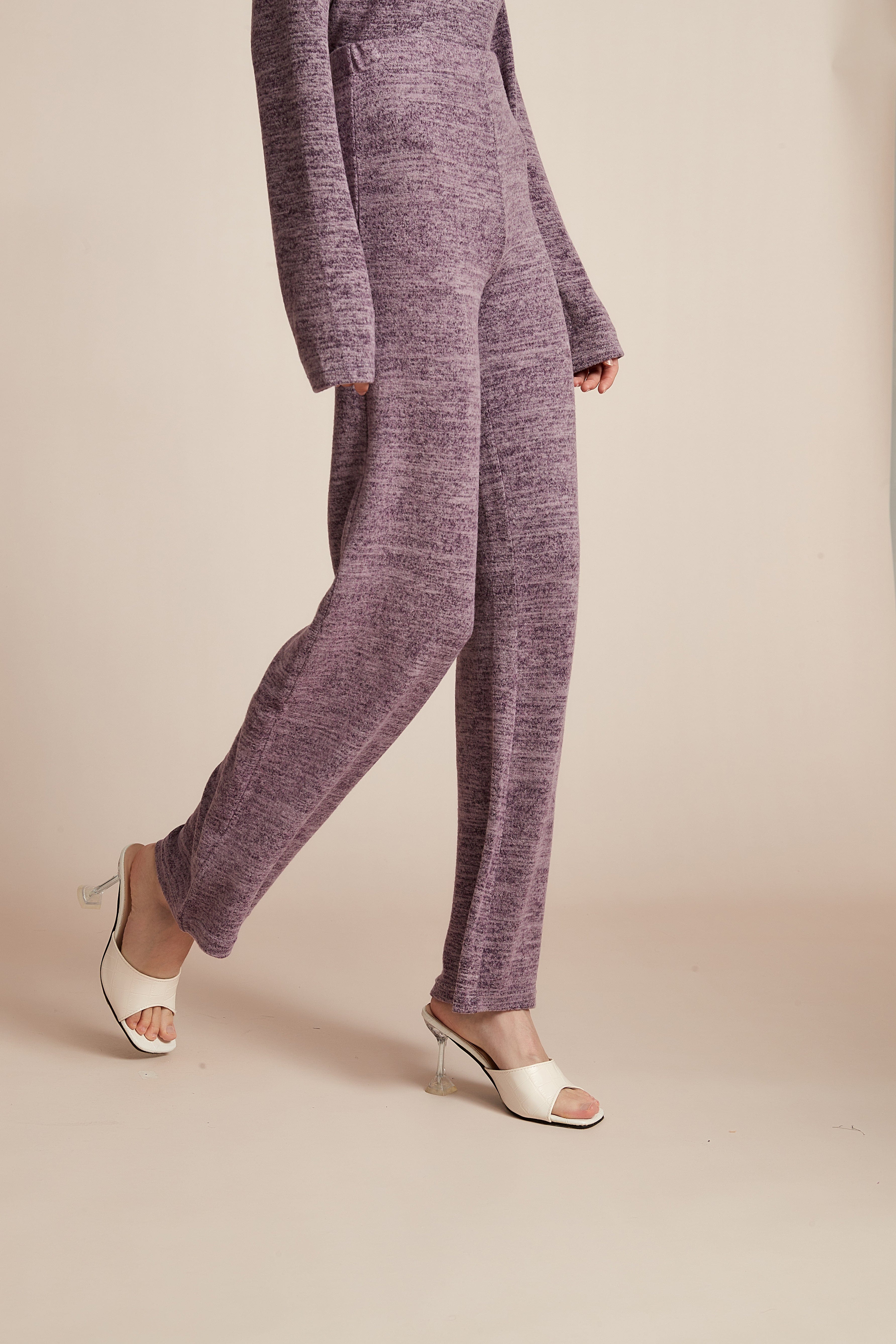 Plain Wide-Leg Winter Trousers
