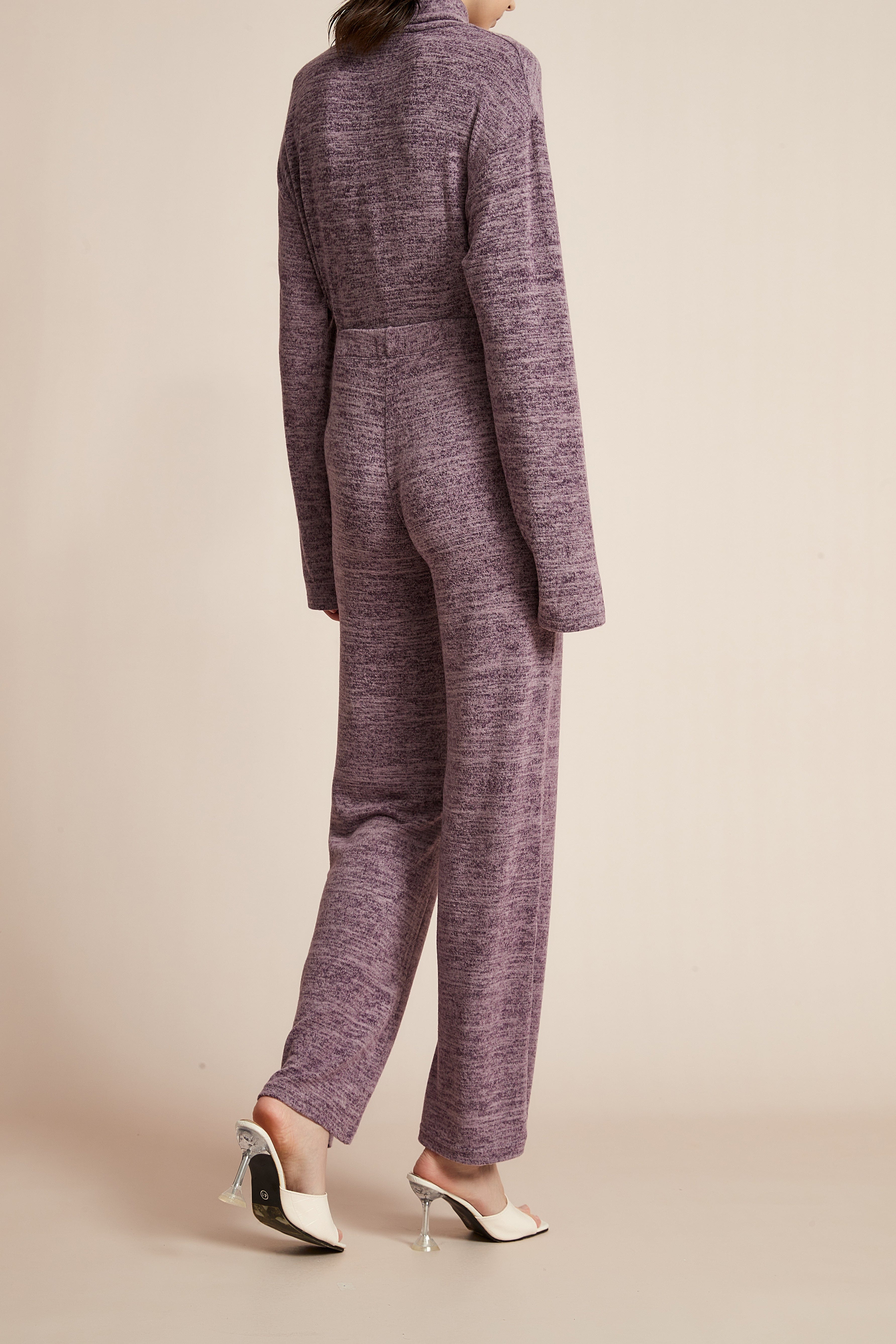 Plain Wide-Leg Winter Trousers