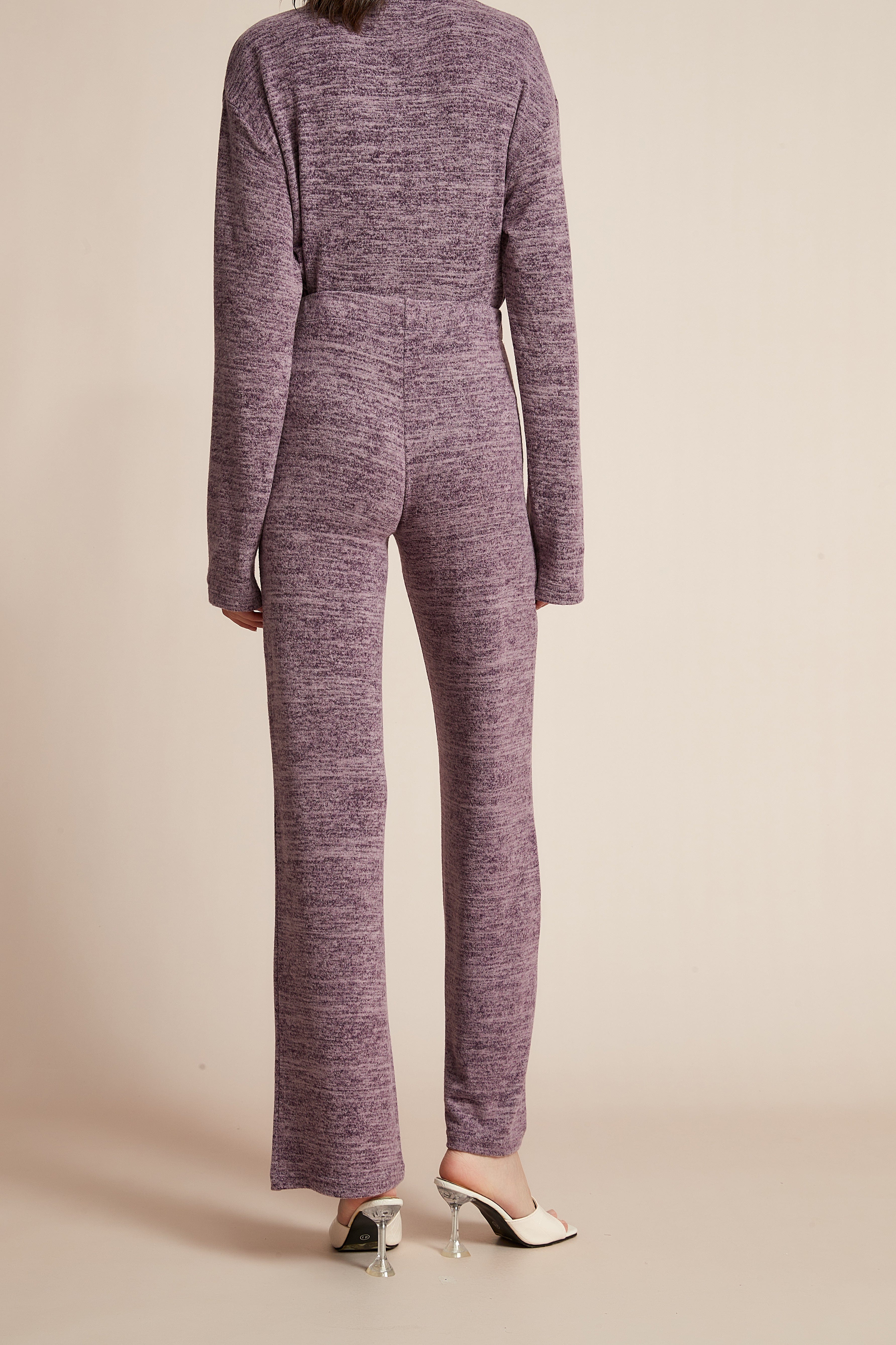 Plain Wide-Leg Winter Trousers