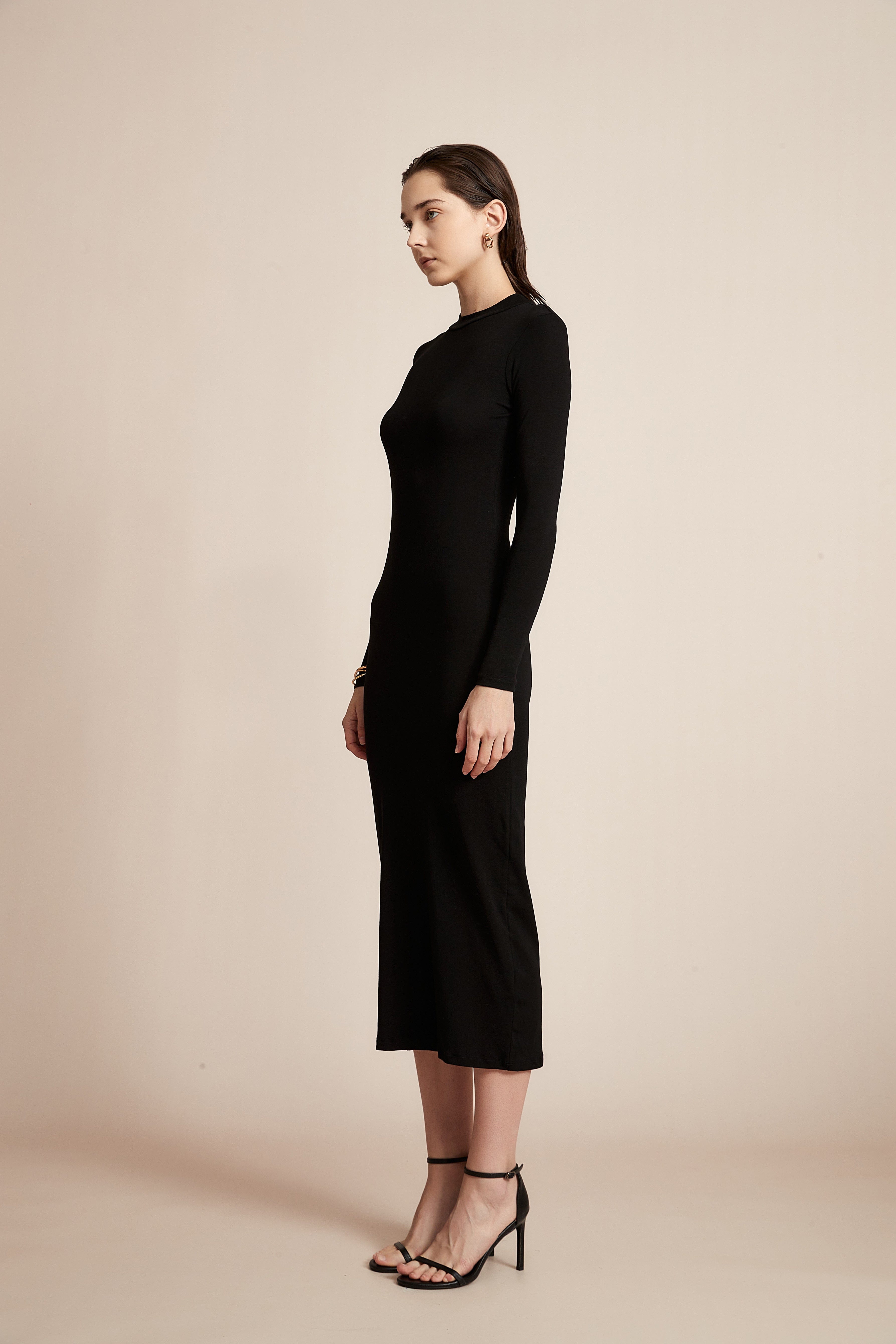 Yola Solid Long Sleeve Dress for Work