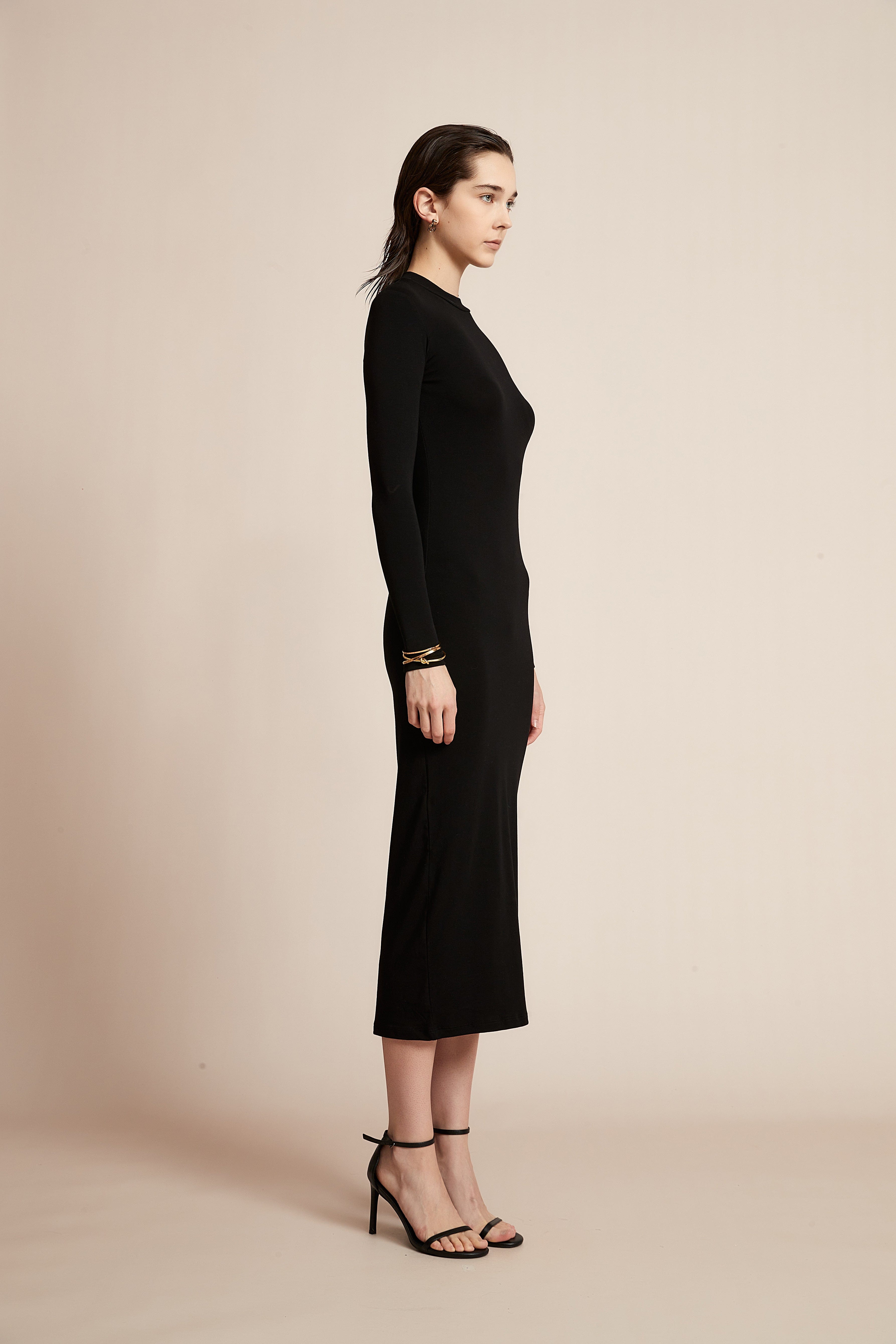 Yola Solid Long Sleeve Dress for Work