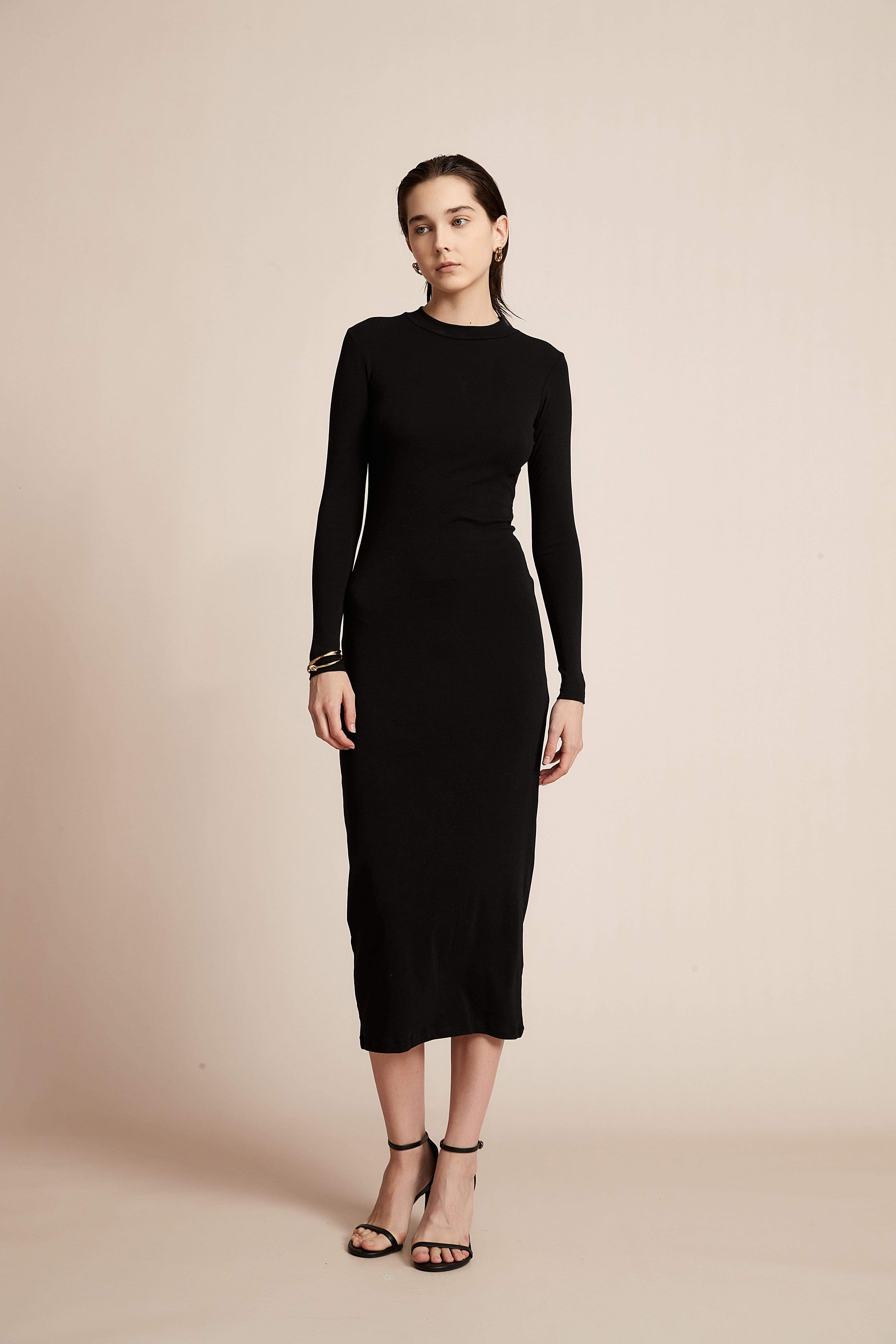 Yola Solid Long Sleeve Dress for Work