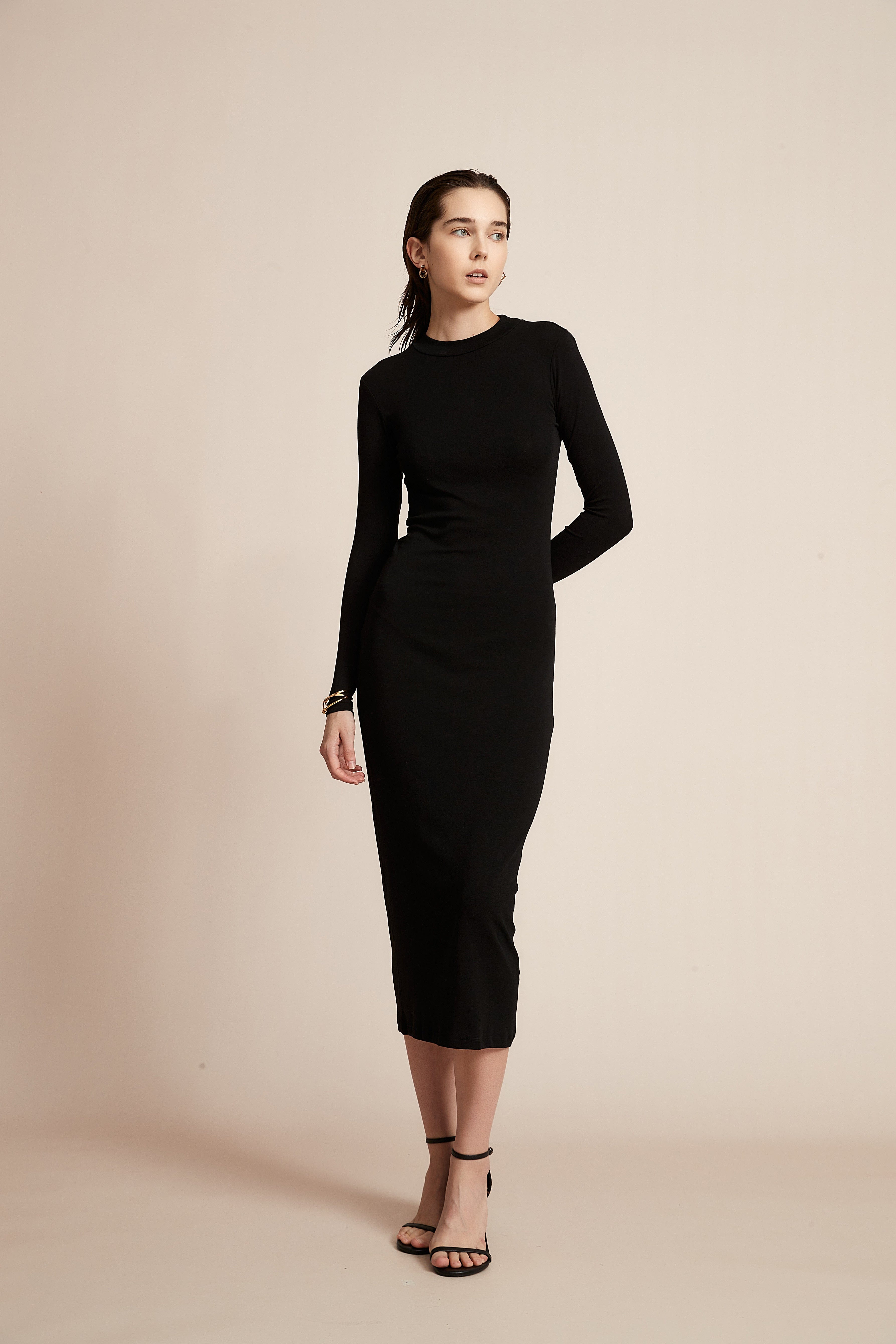 Yola Solid Long Sleeve Dress for Work