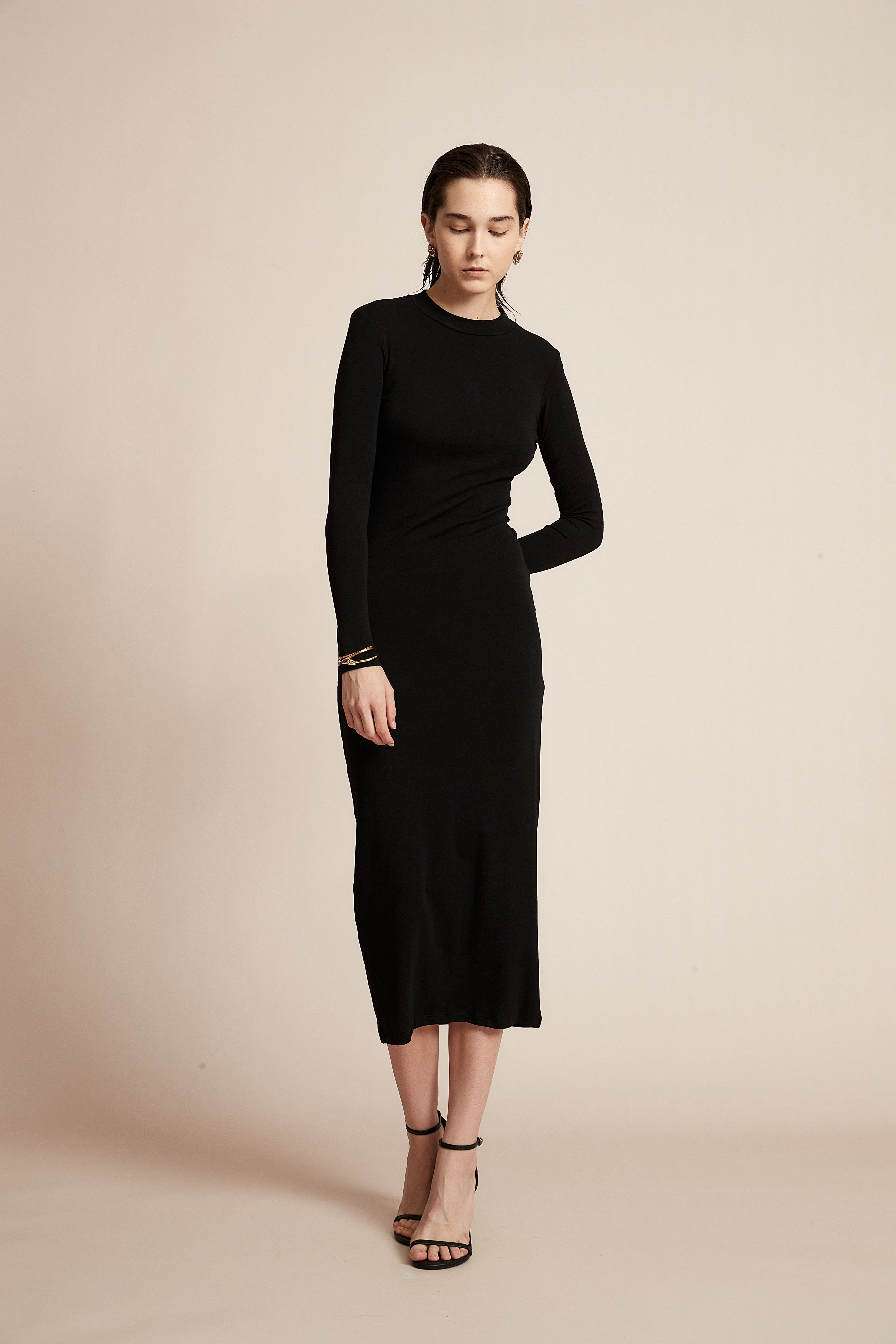 Yola Solid Long Sleeve Dress for Work