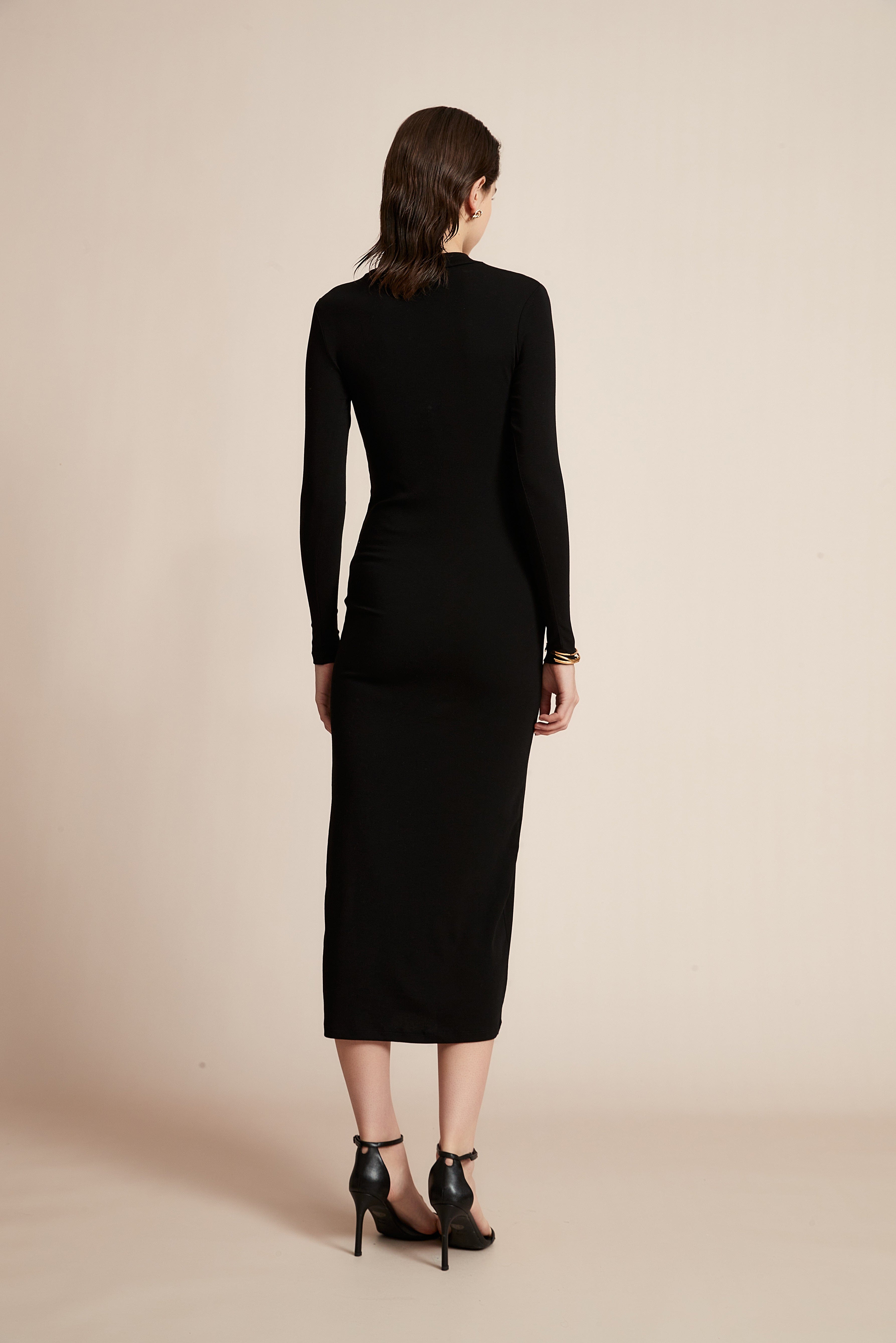 Yola Solid Long Sleeve Dress for Work