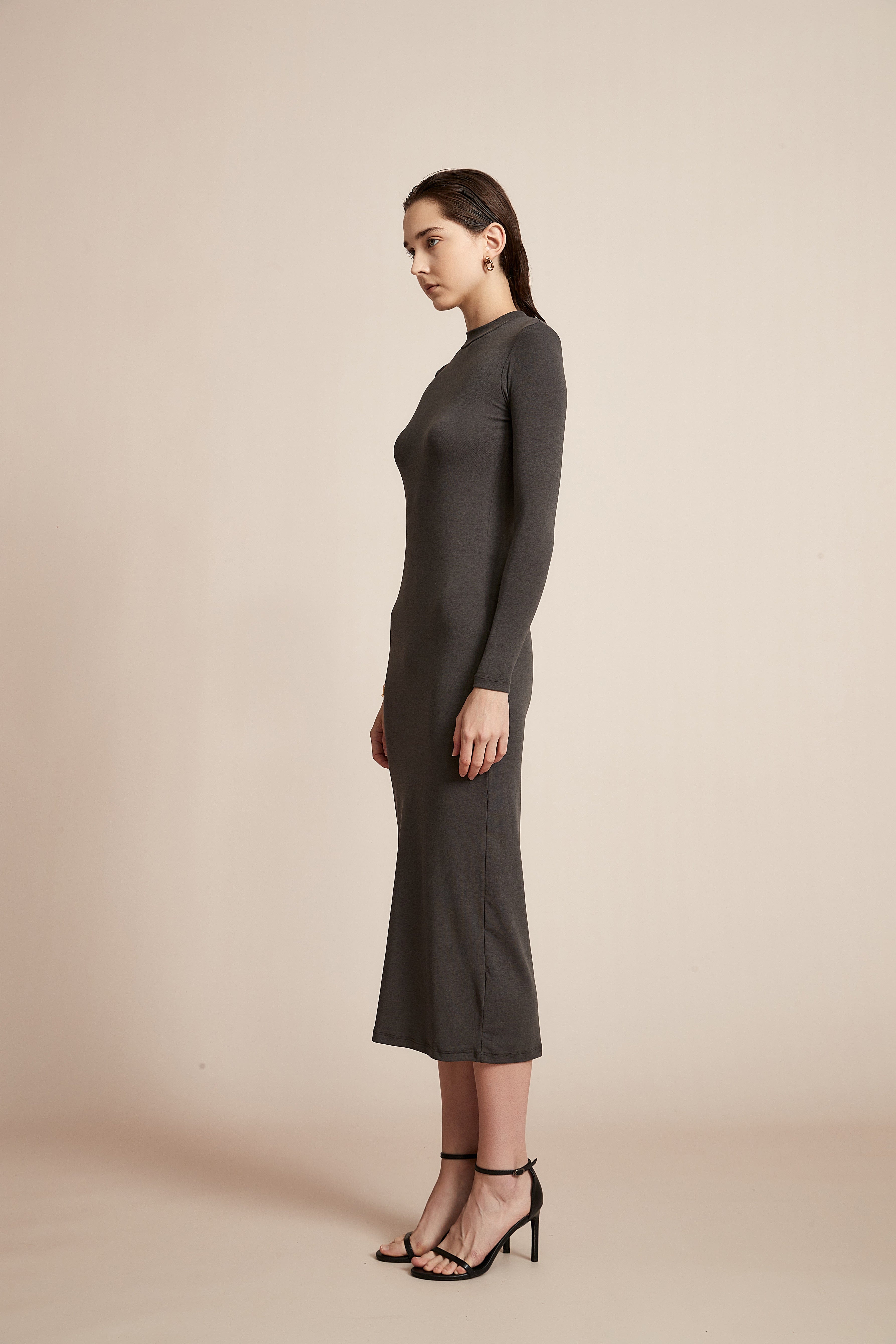 Yola Solid Long Sleeve Dress for Work