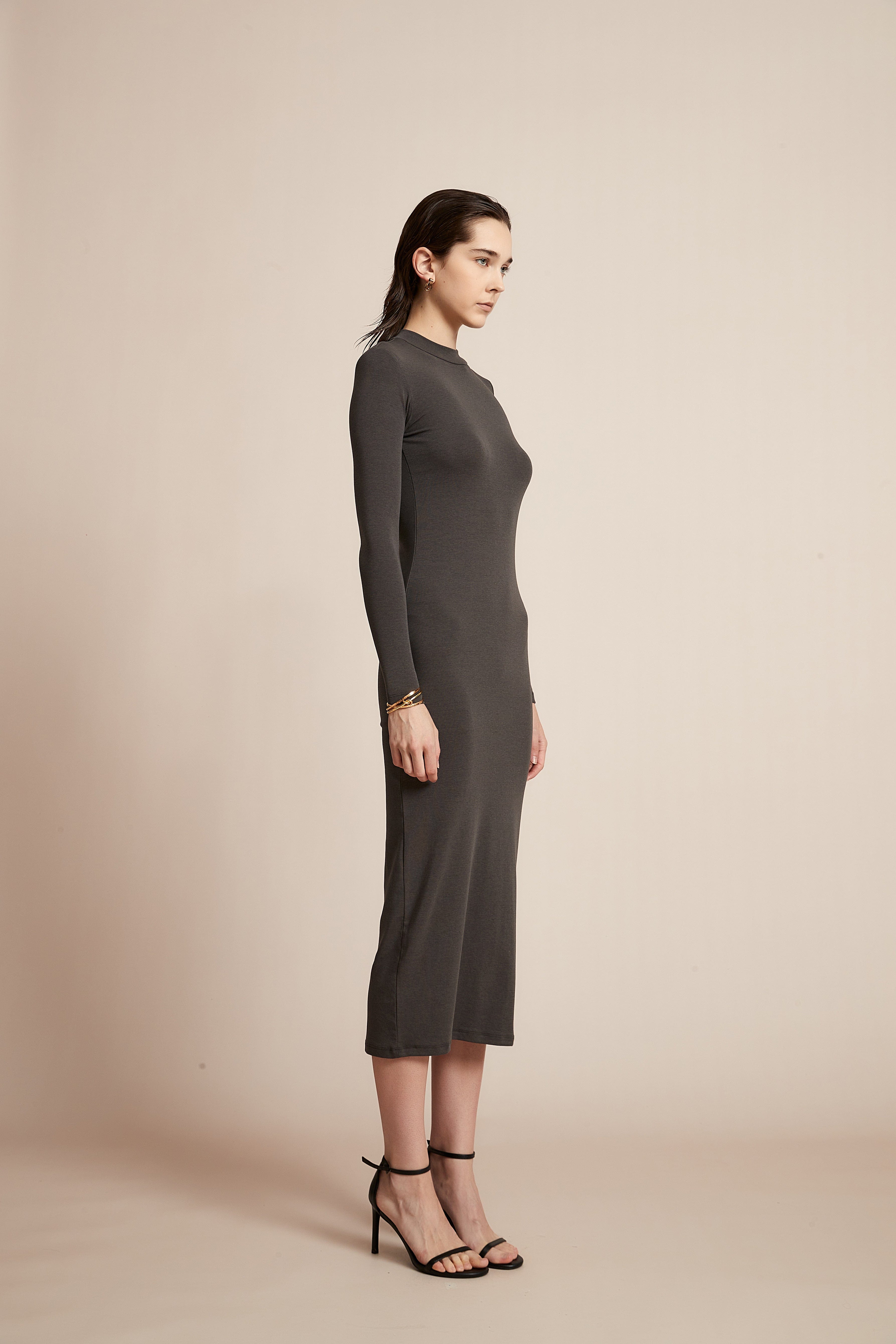 Yola Solid Long Sleeve Dress for Work