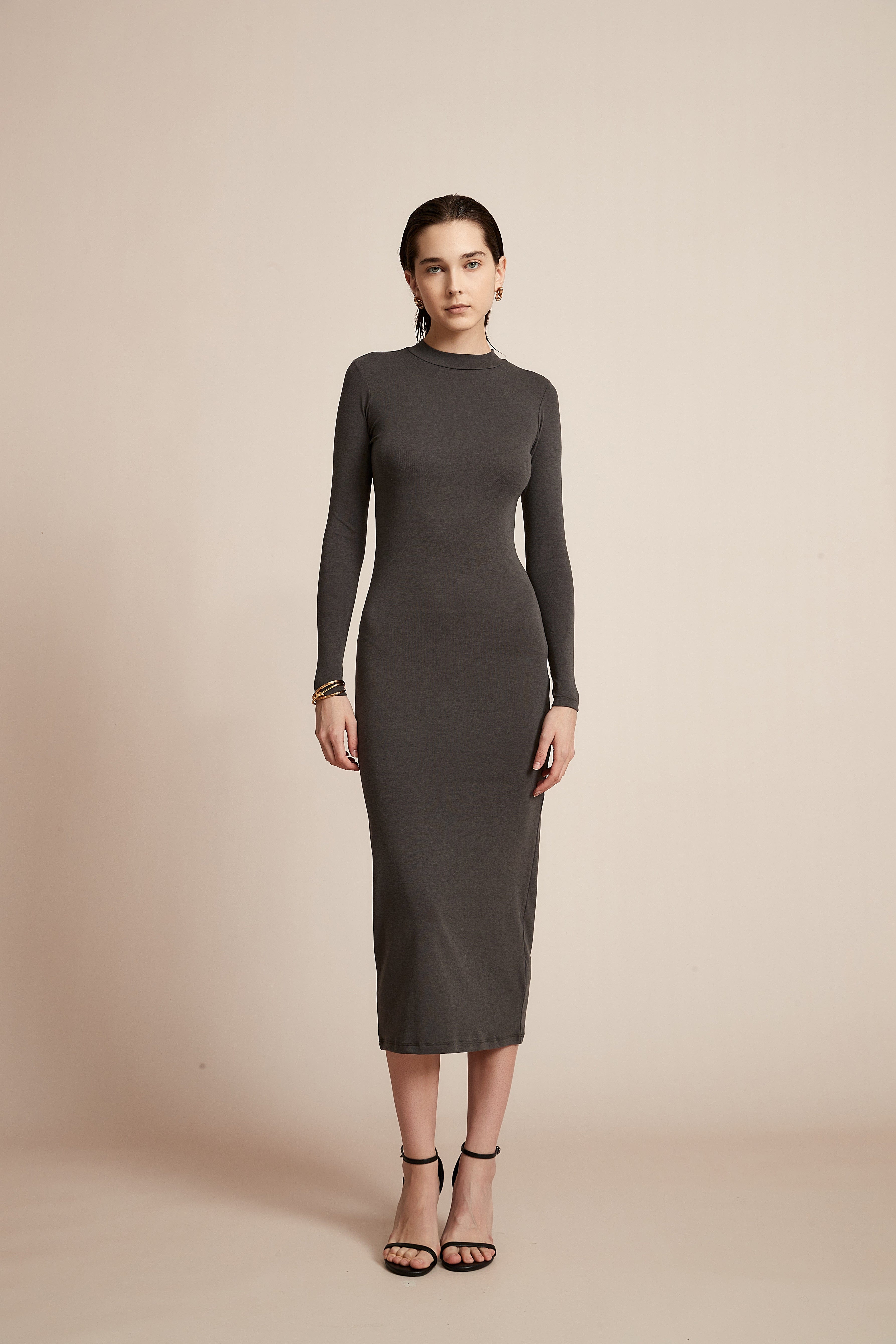 Yola Solid Long Sleeve Dress for Work