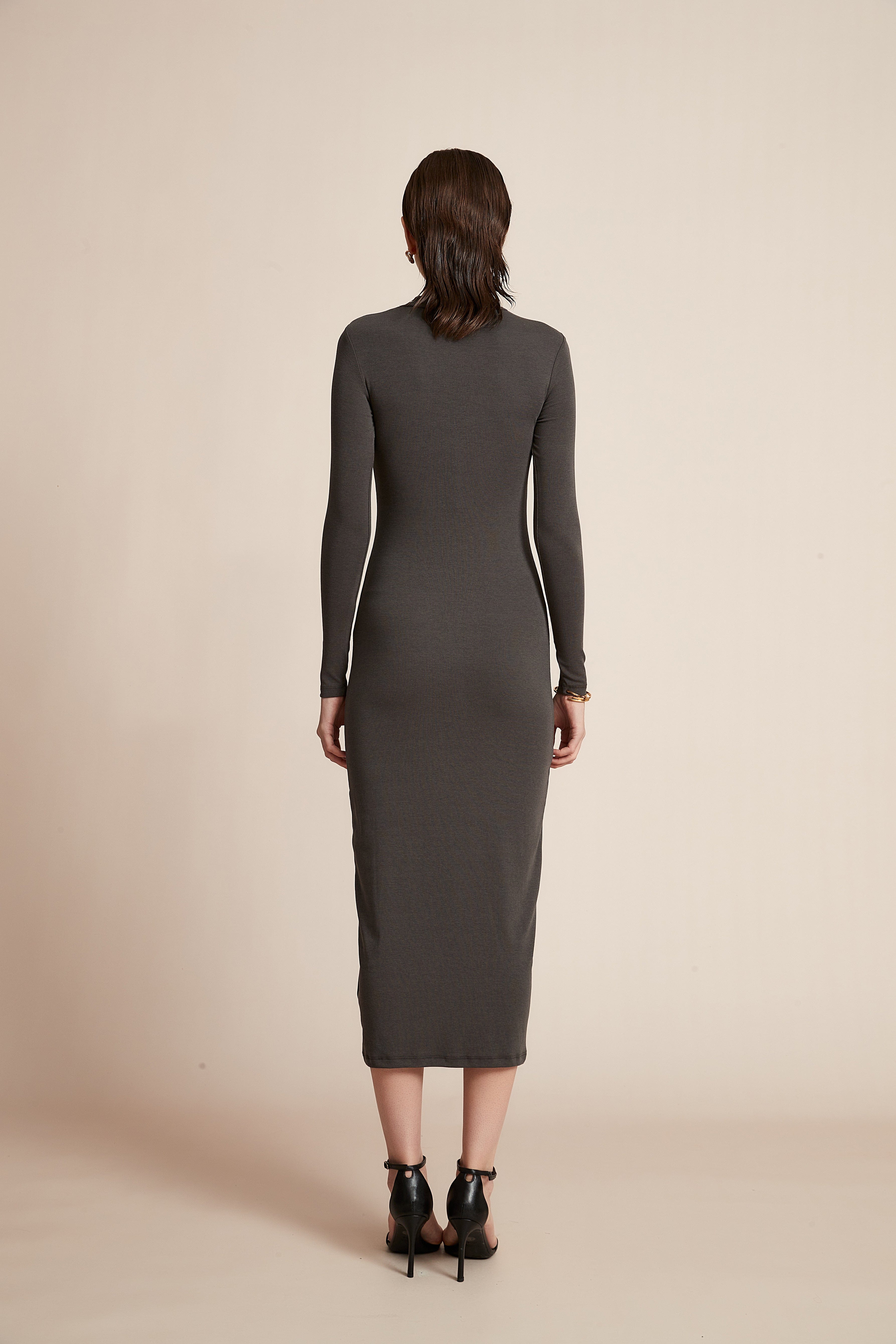 Yola Solid Long Sleeve Dress for Work