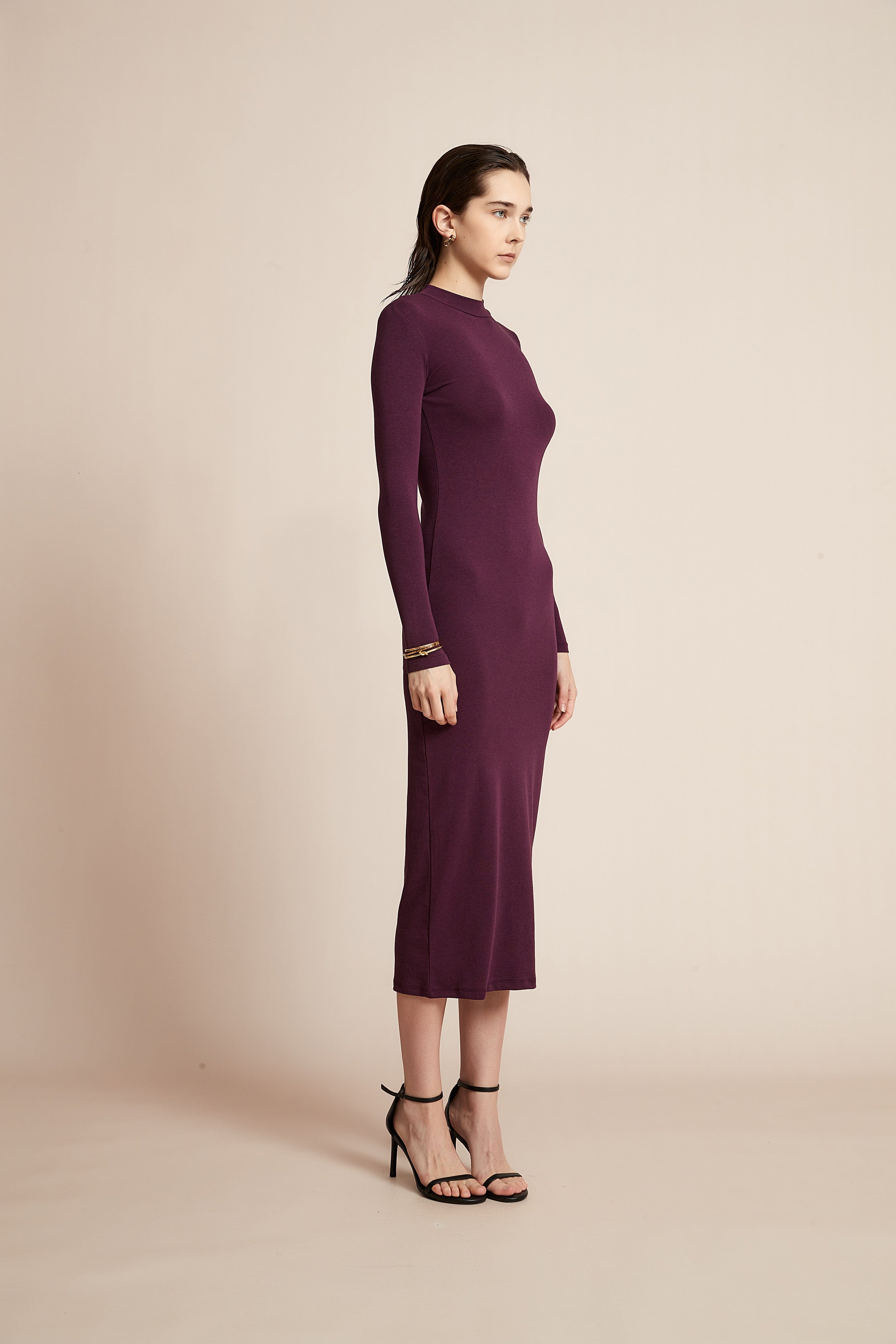 Yola Solid Long Sleeve Dress for Work