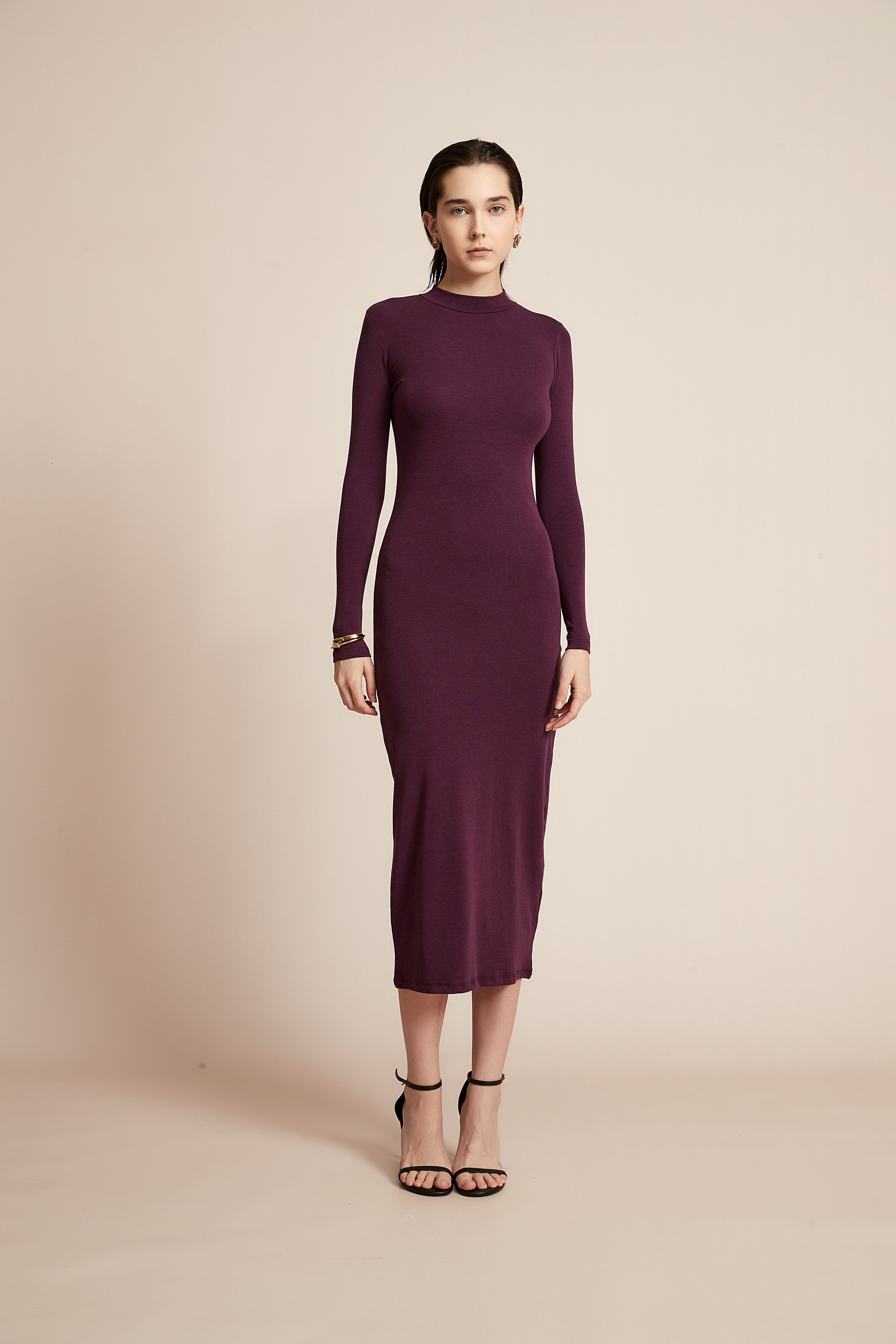 Yola Solid Long Sleeve Dress for Work