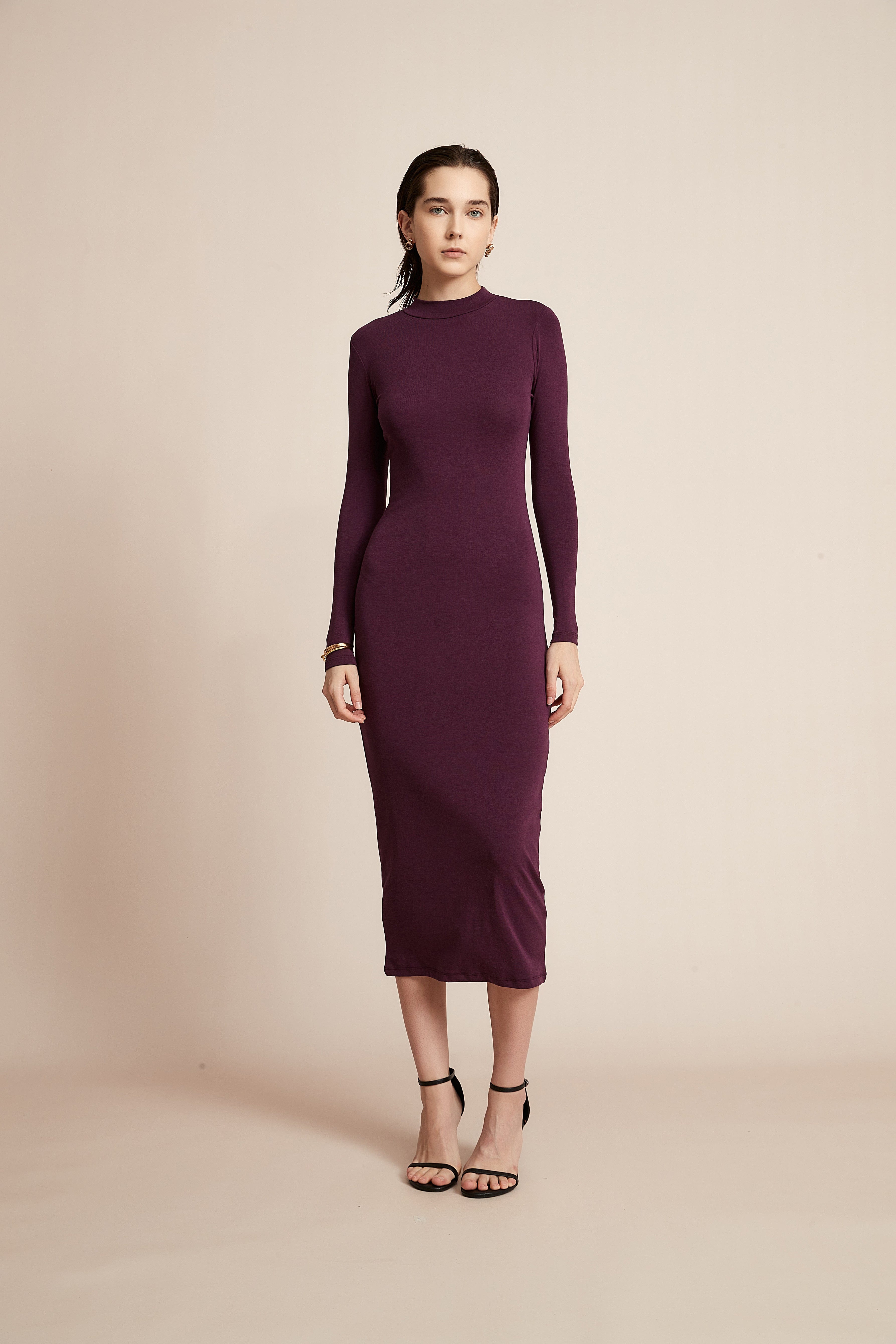 Yola Solid Long Sleeve Dress for Work