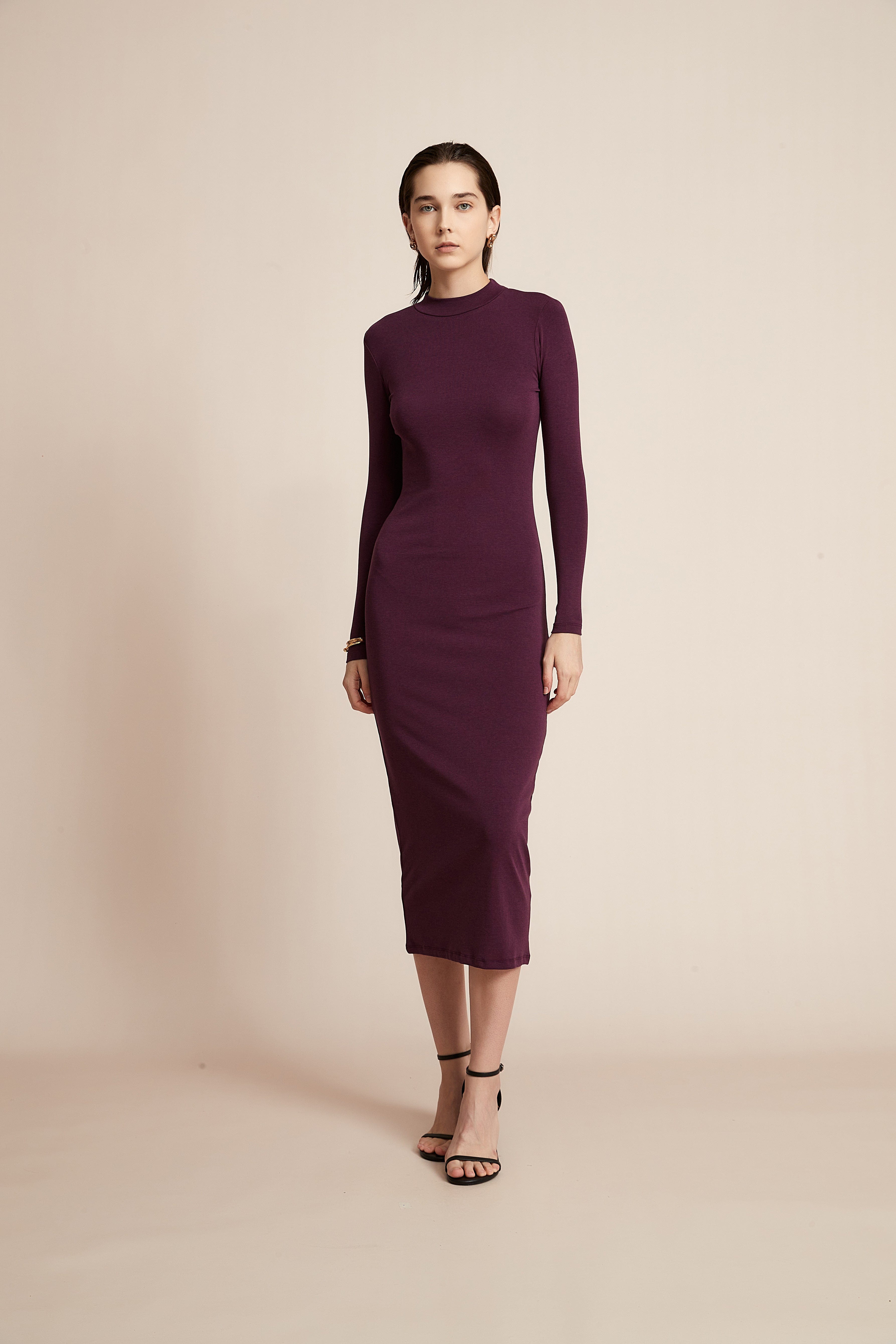 Yola Solid Long Sleeve Dress for Work