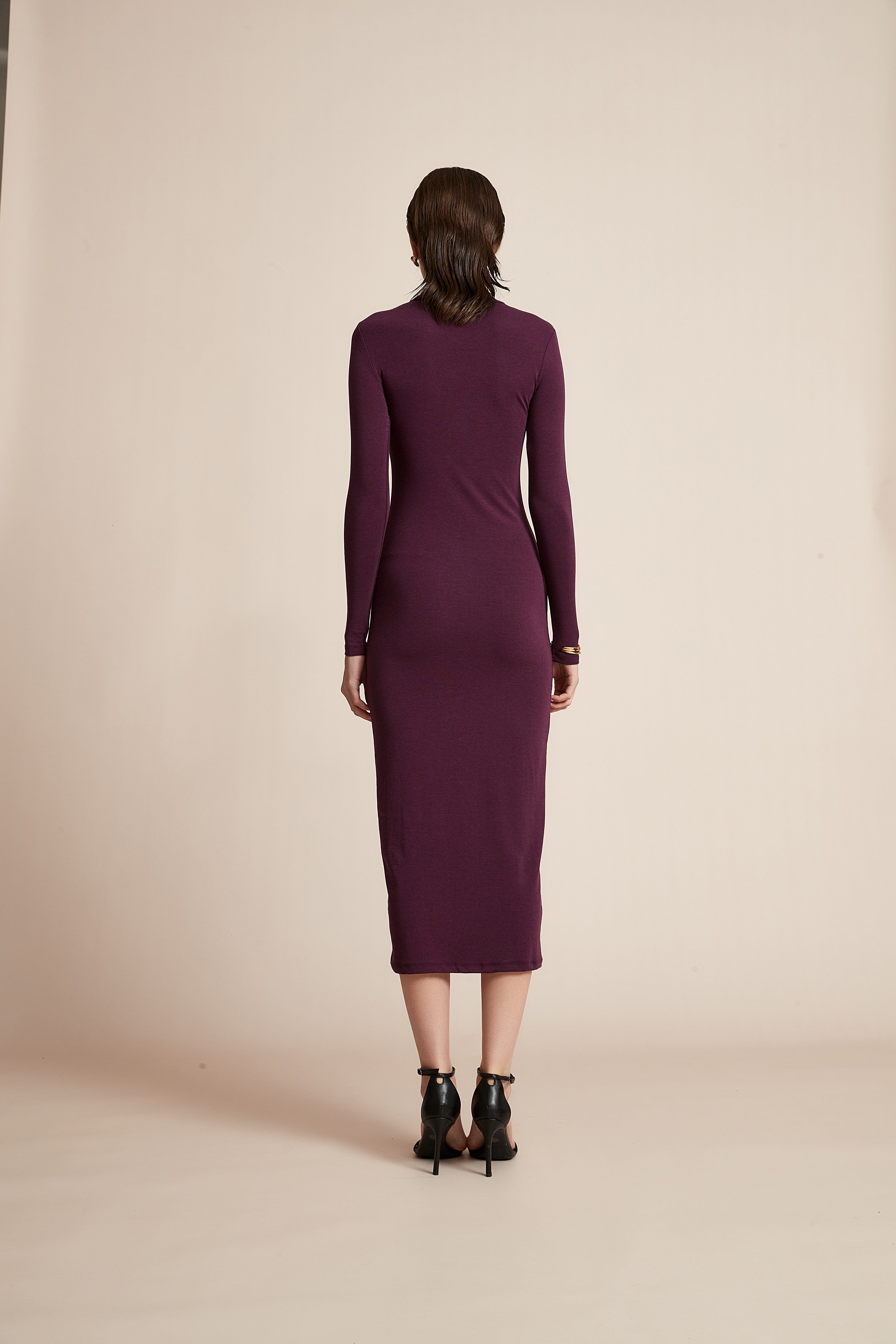 Yola Solid Long Sleeve Dress for Work