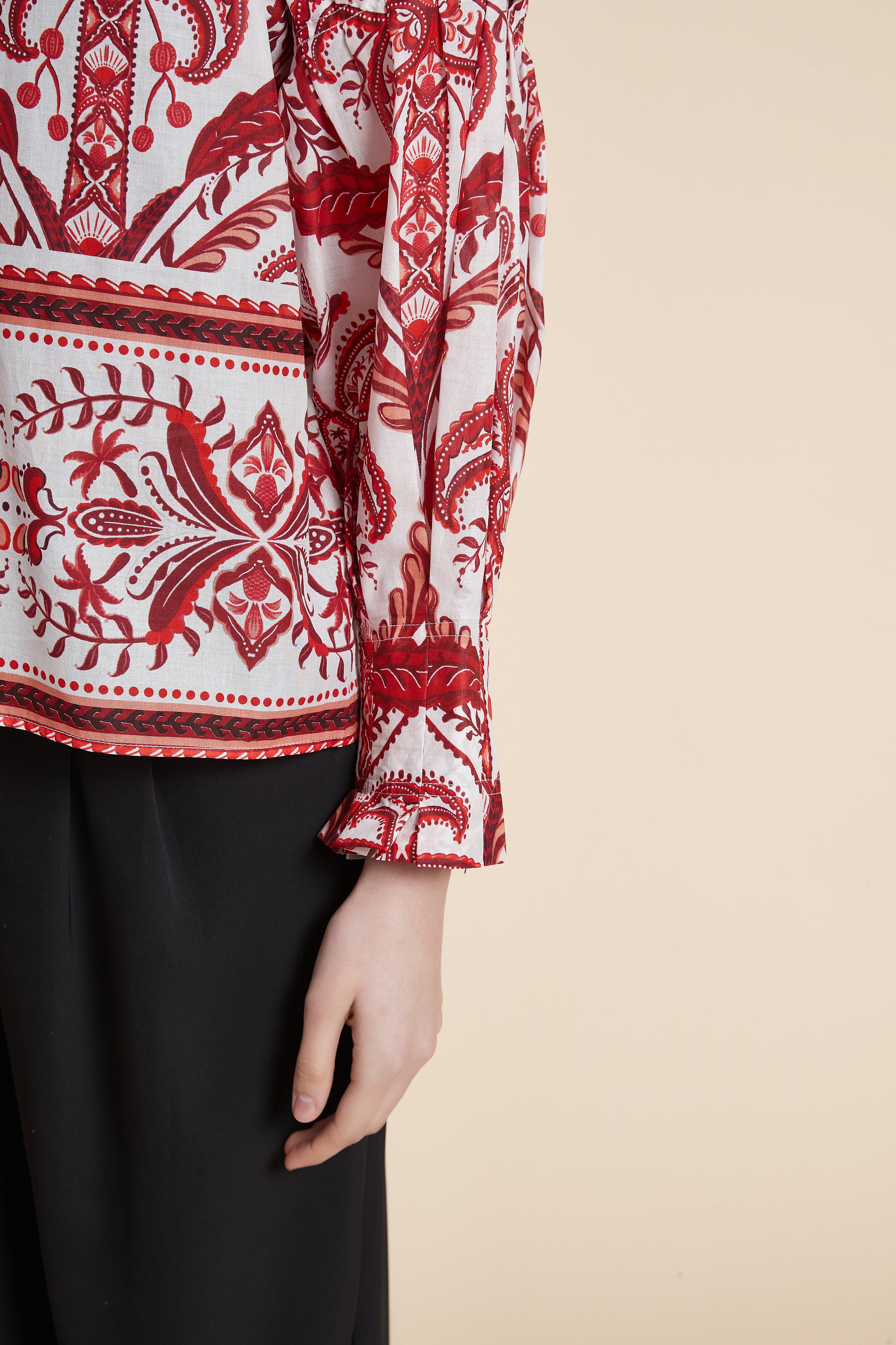 Long Sleeve Printed Blouse