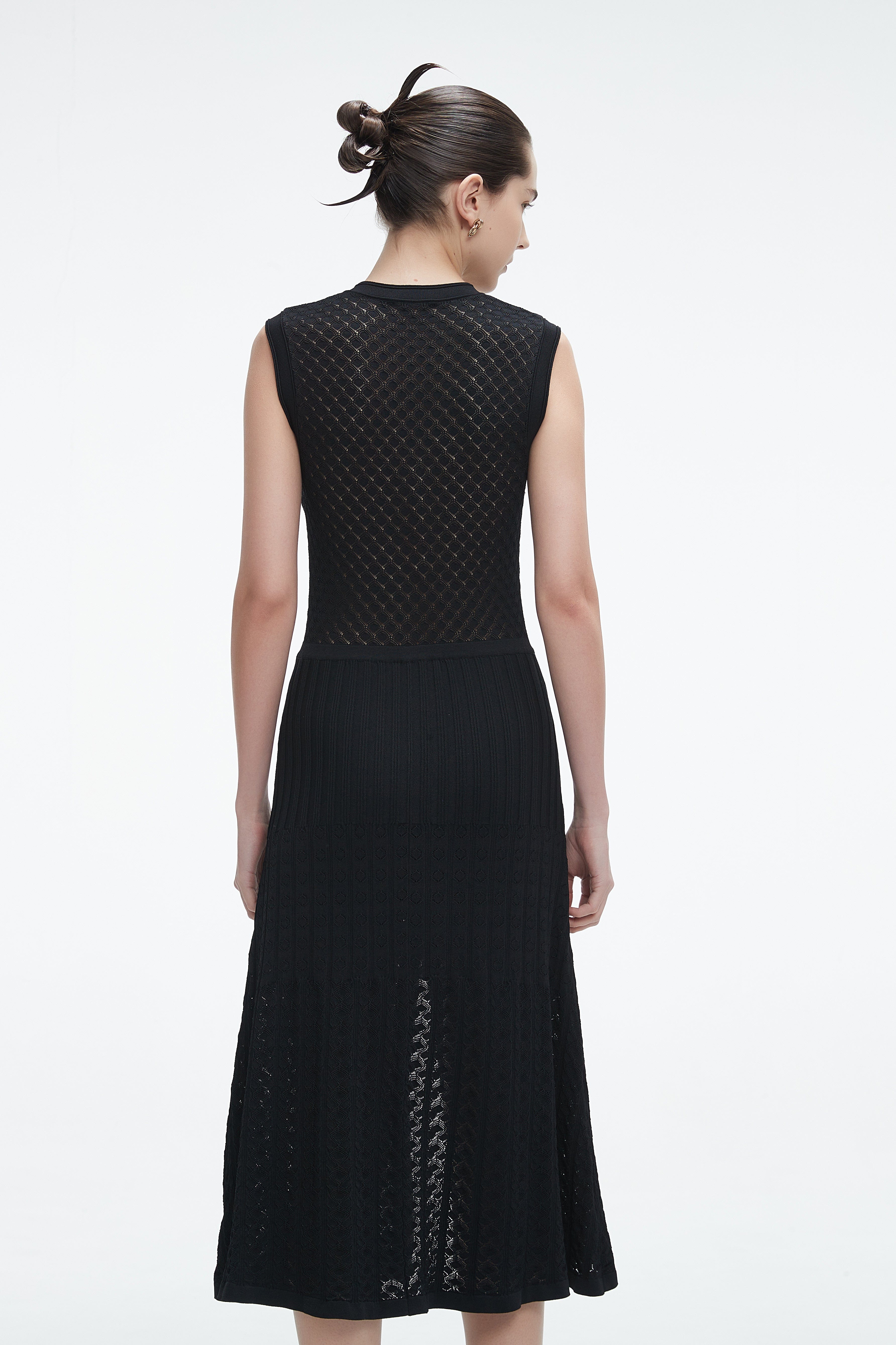 Midi Dress With Front Buttons And Slit