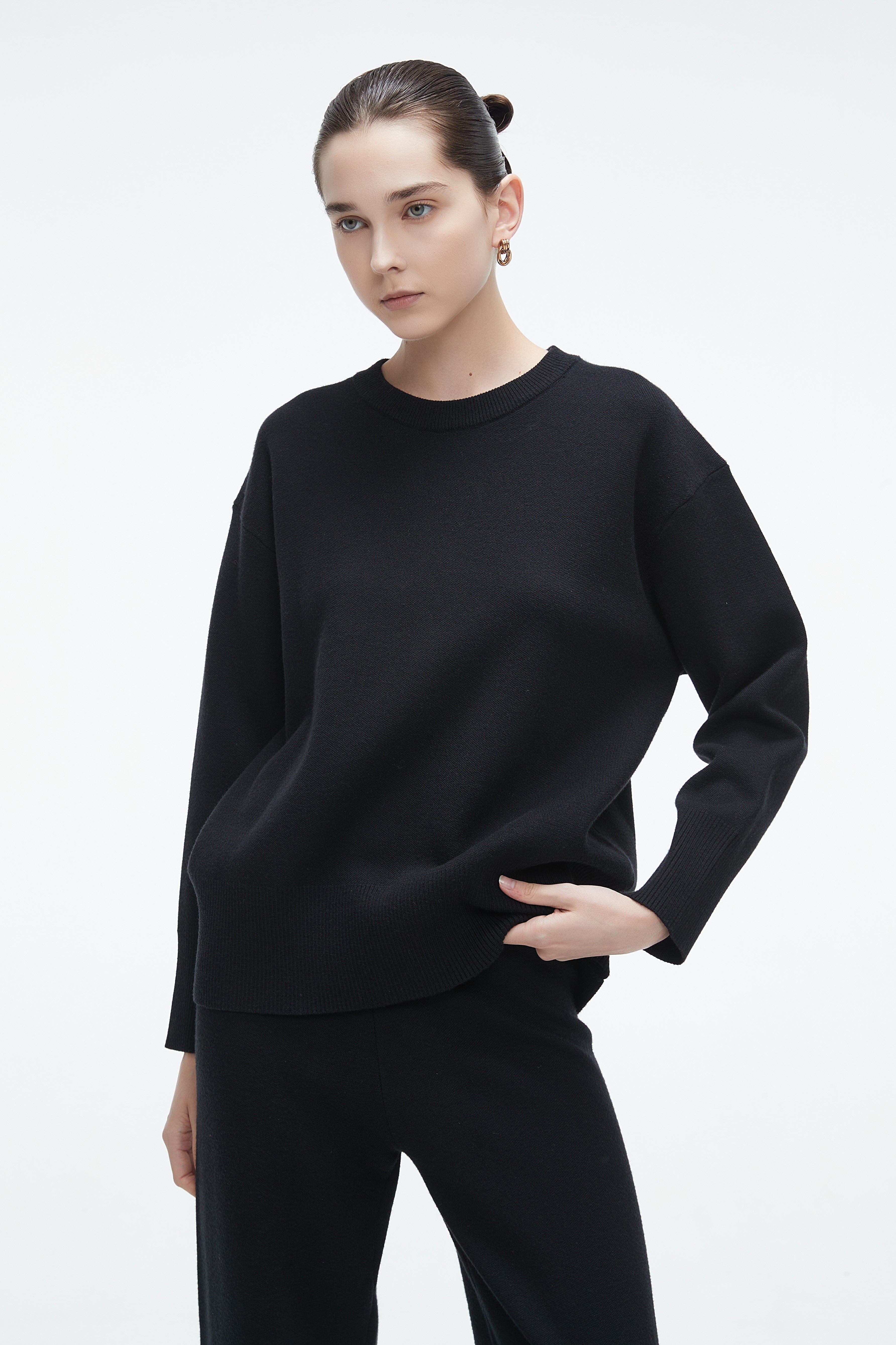 Long-Sleeve Solid Winter Blouse