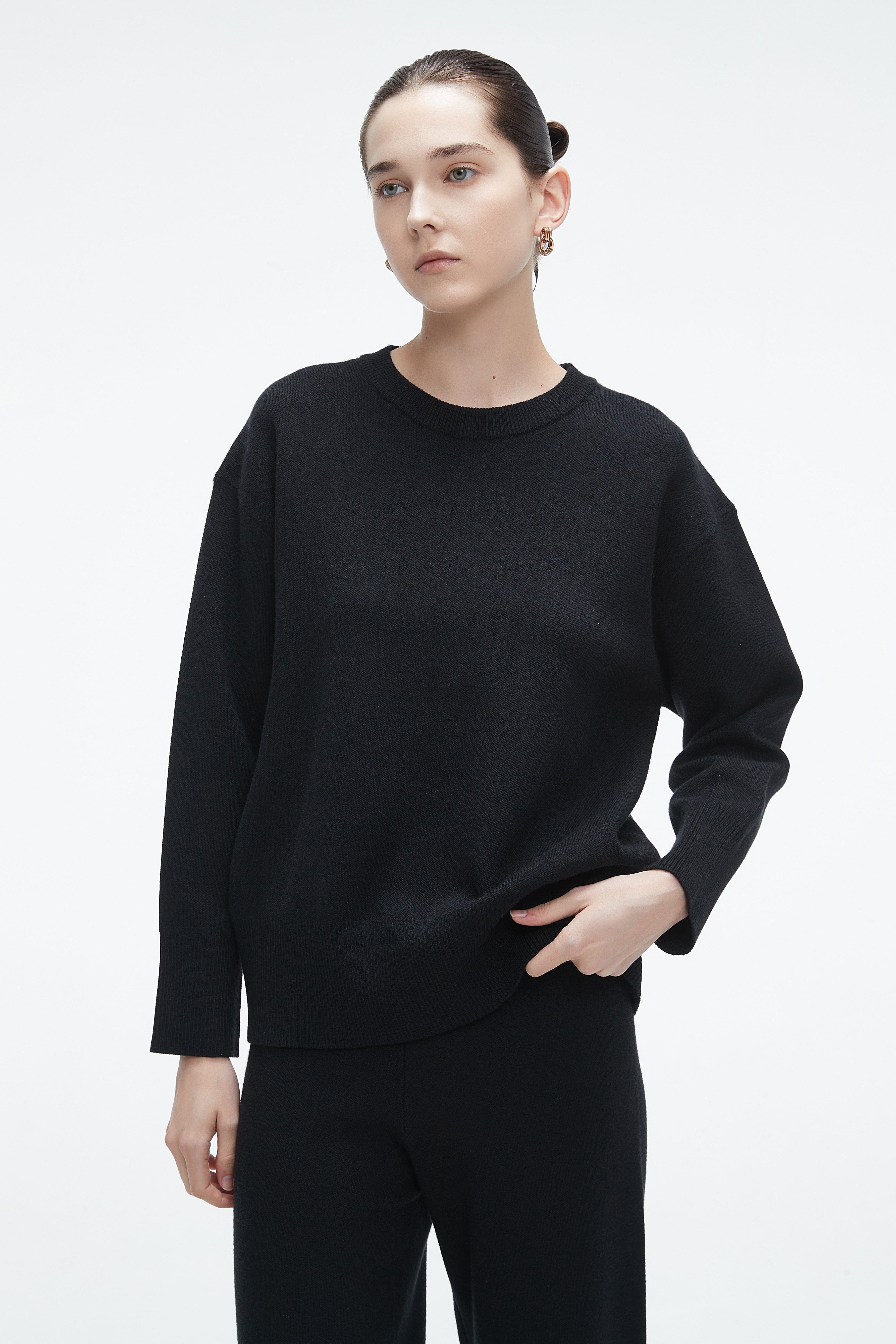 Long-Sleeve Solid Winter Blouse