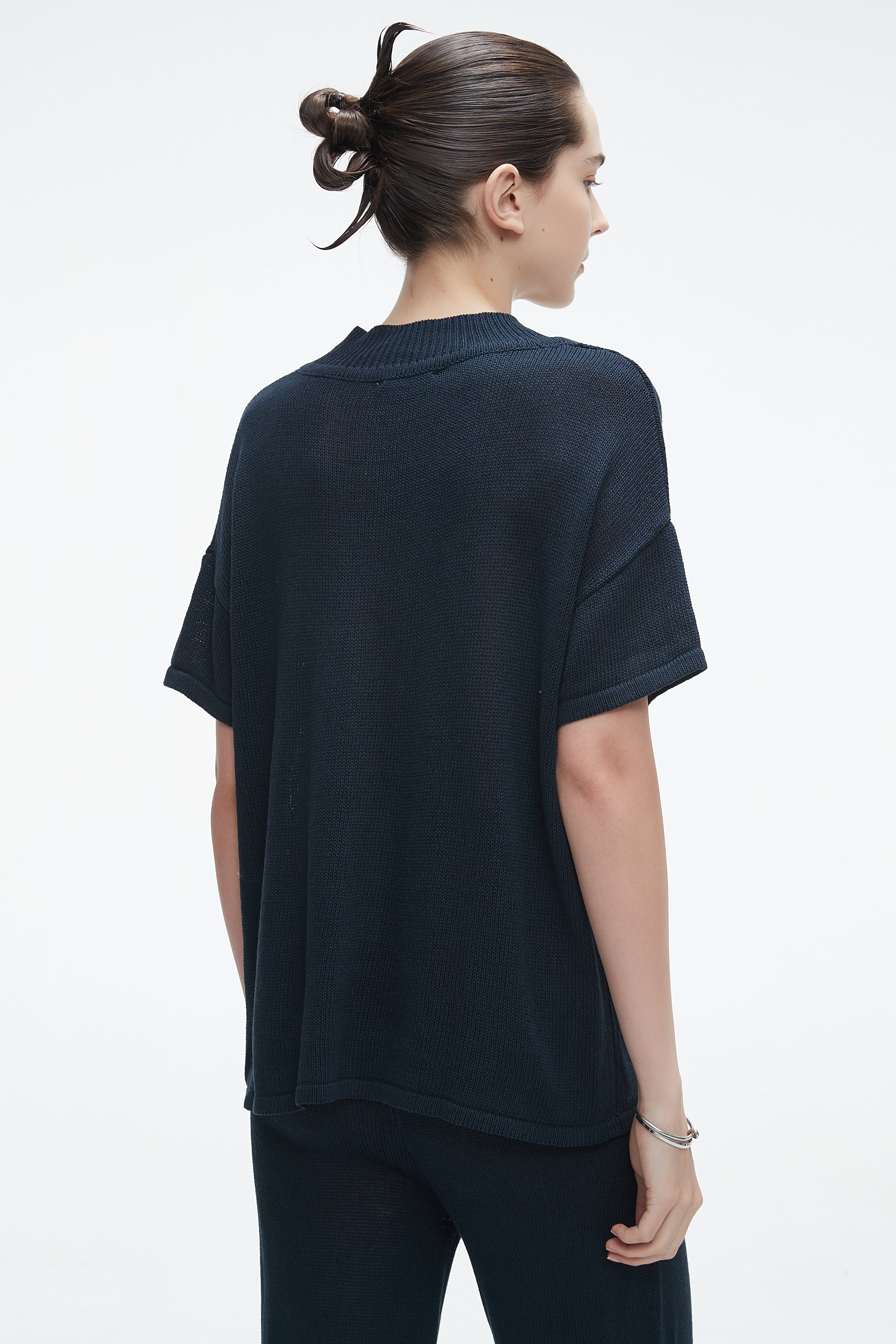 Plain Winter Sweater with Half Sleeves