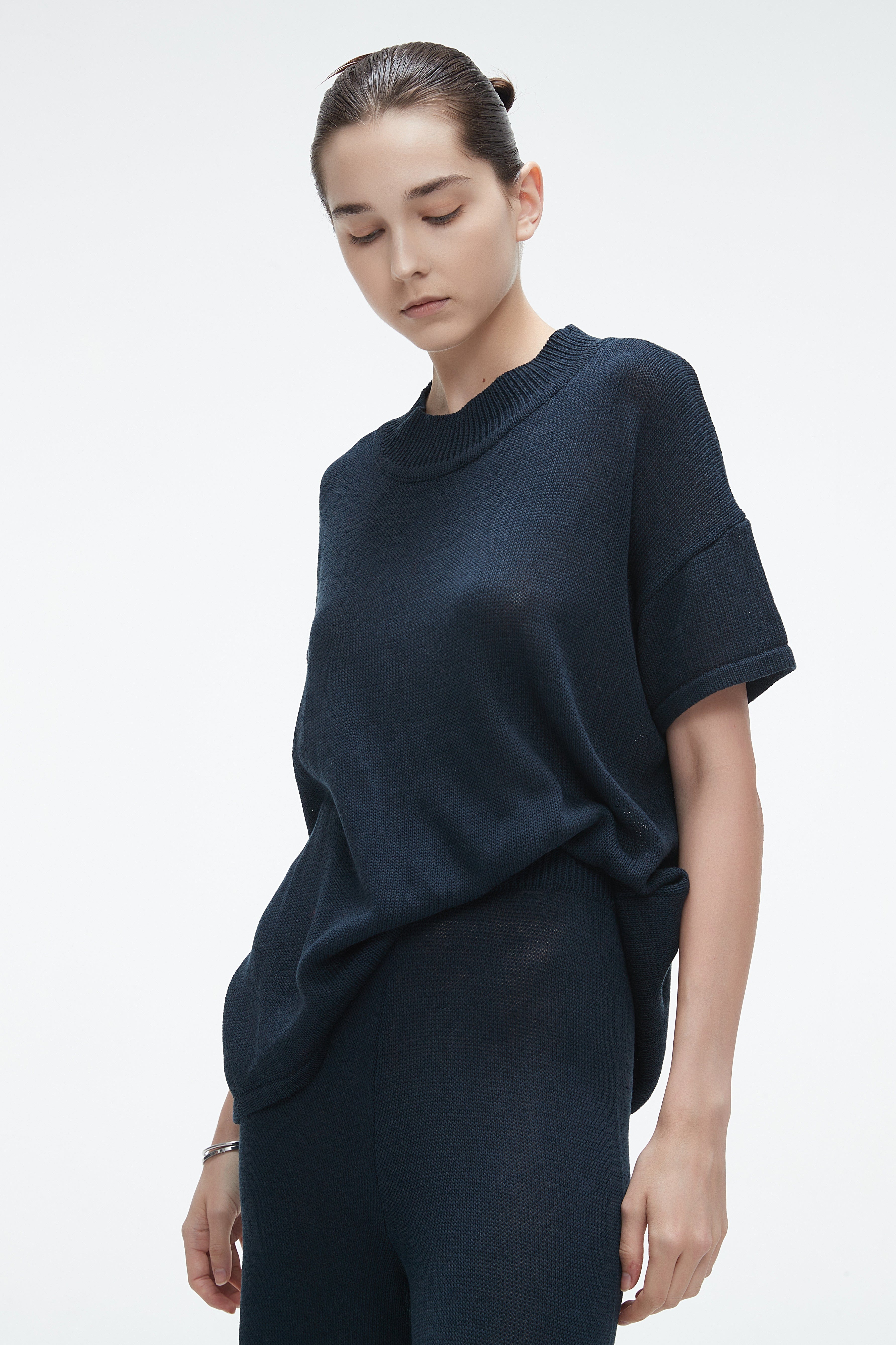 Plain Winter Sweater with Half Sleeves