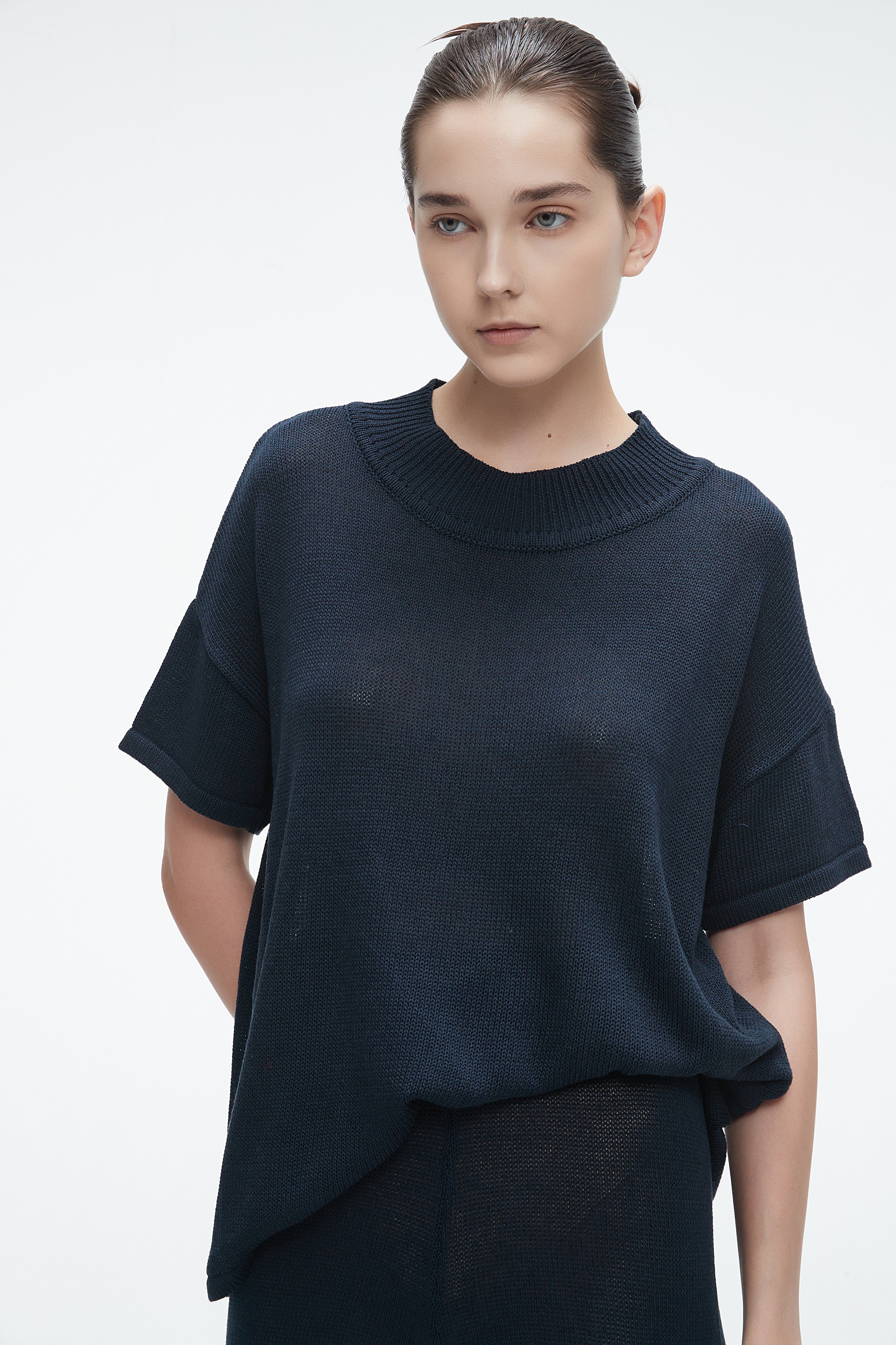 Plain Winter Sweater with Half Sleeves
