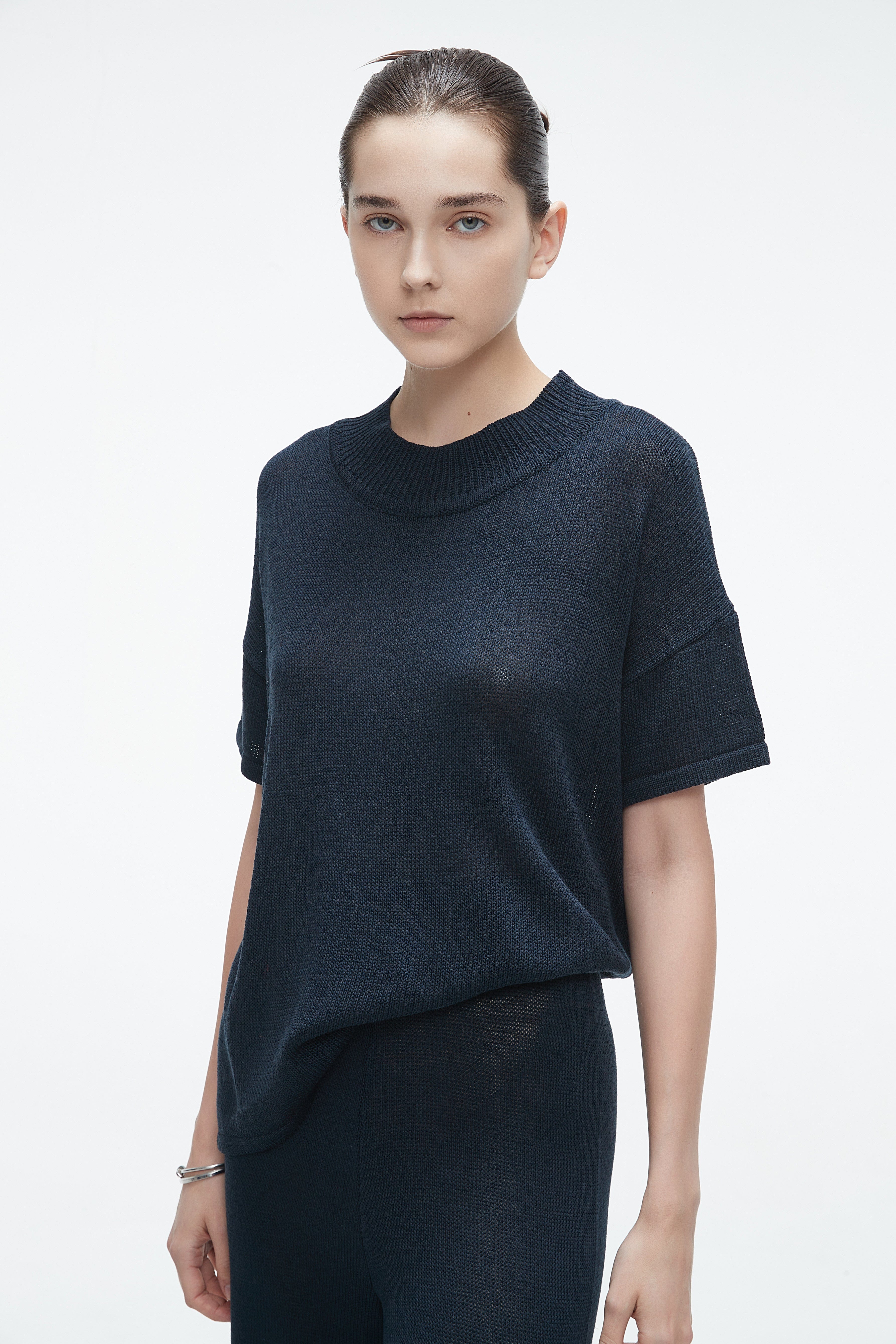 Plain Winter Sweater with Half Sleeves