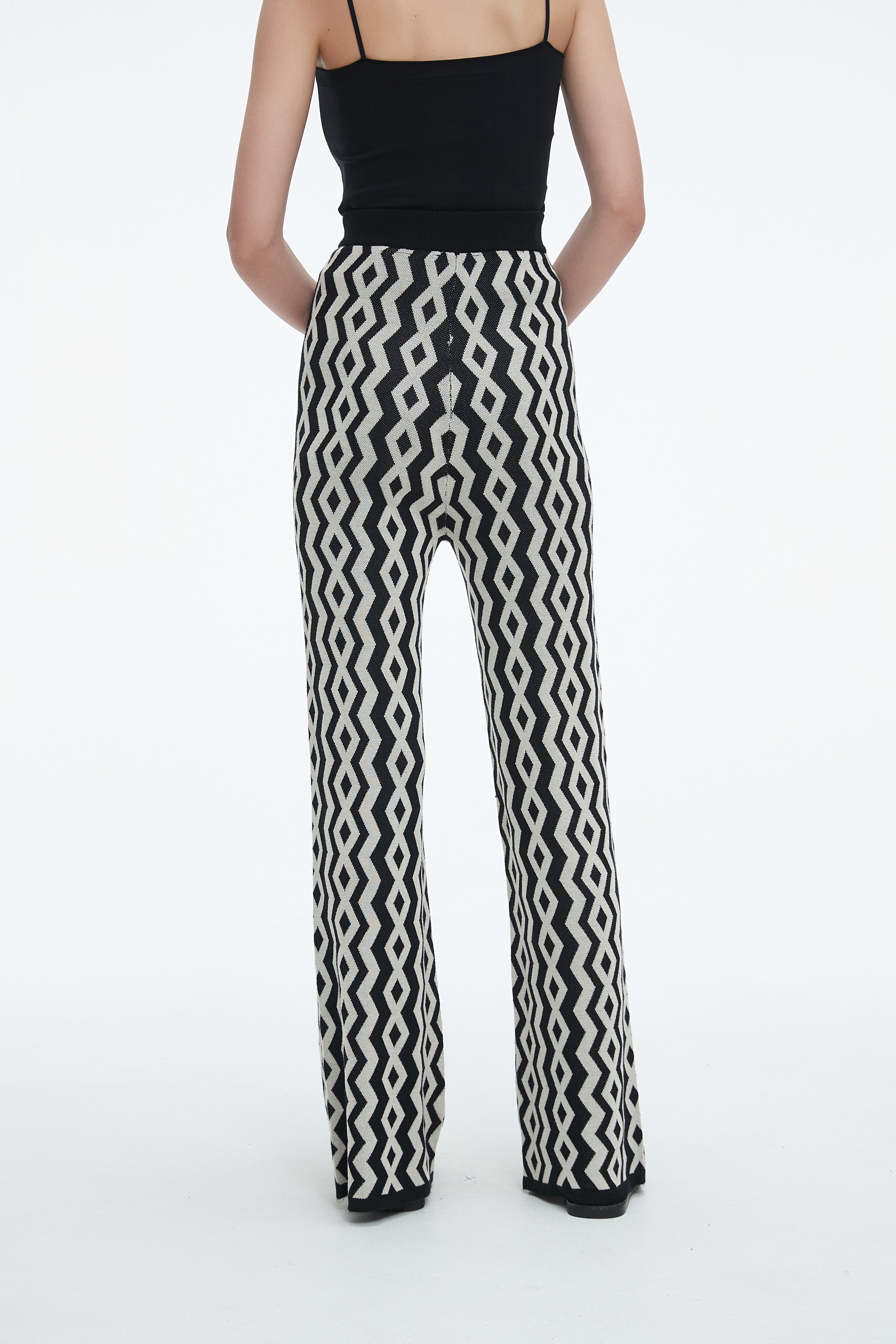 Yola Long Wide-Leg Printed Trousers