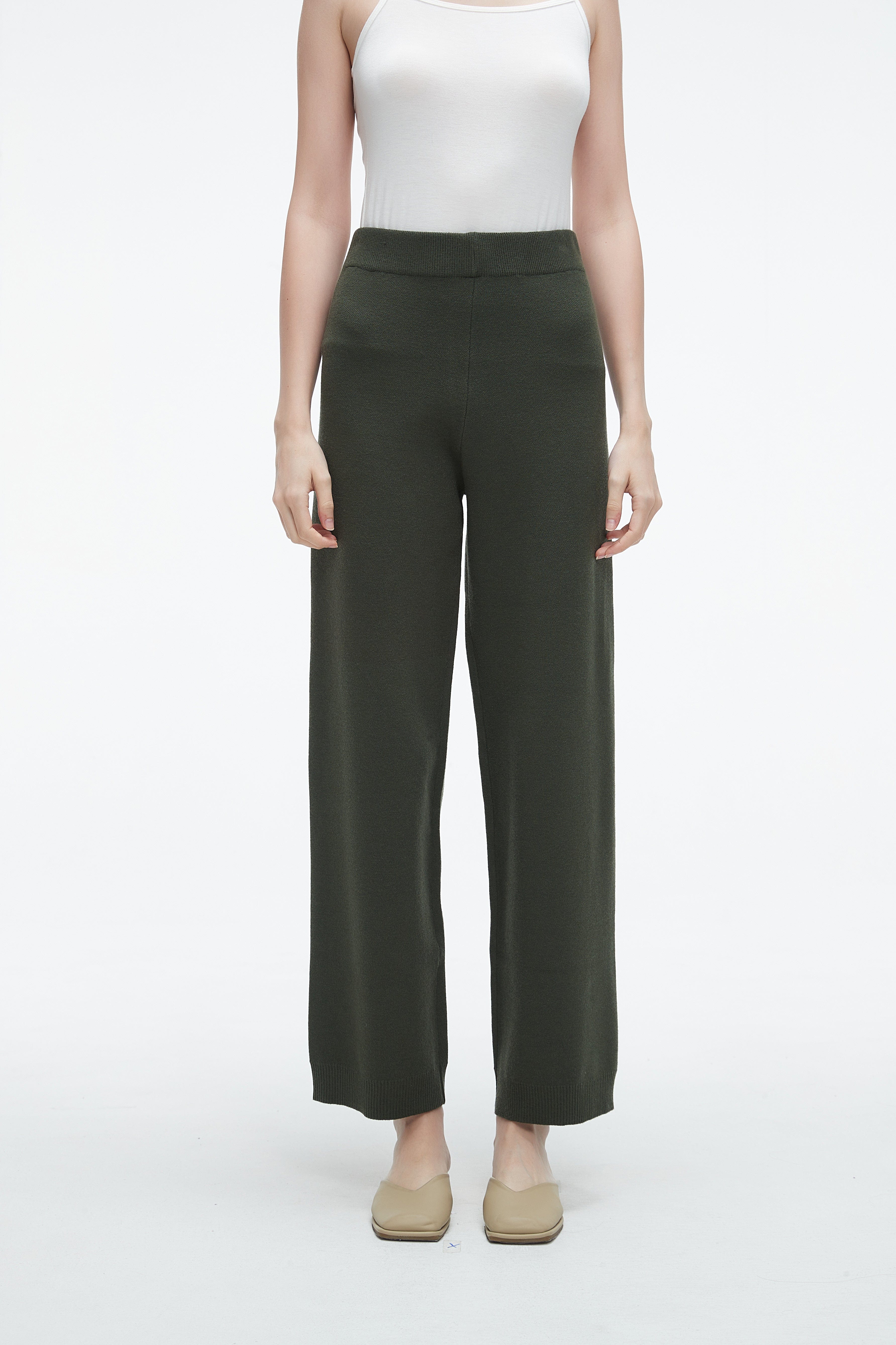 Plain Long Trousers With Wide Legs