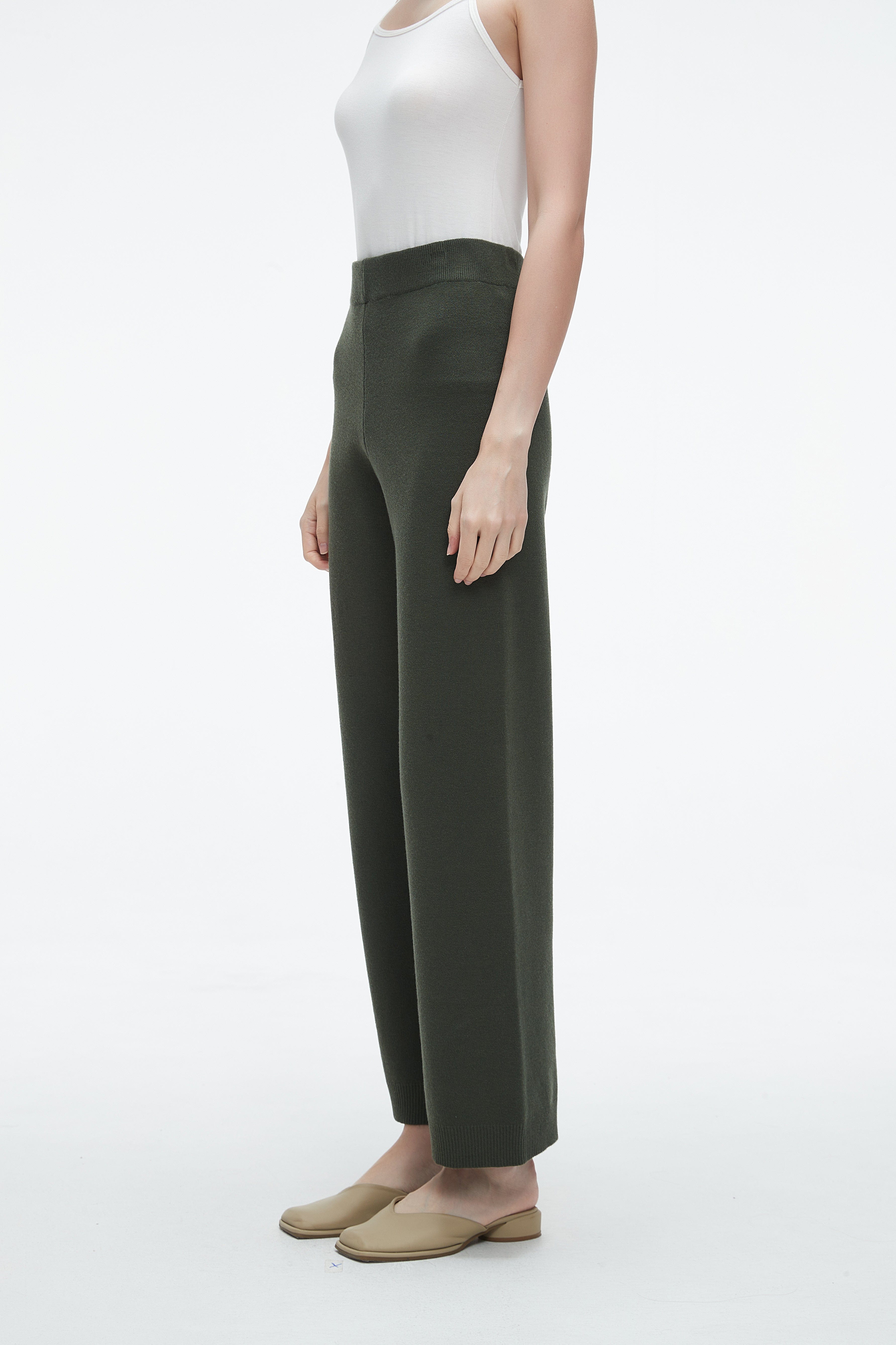 Plain Long Trousers With Wide Legs