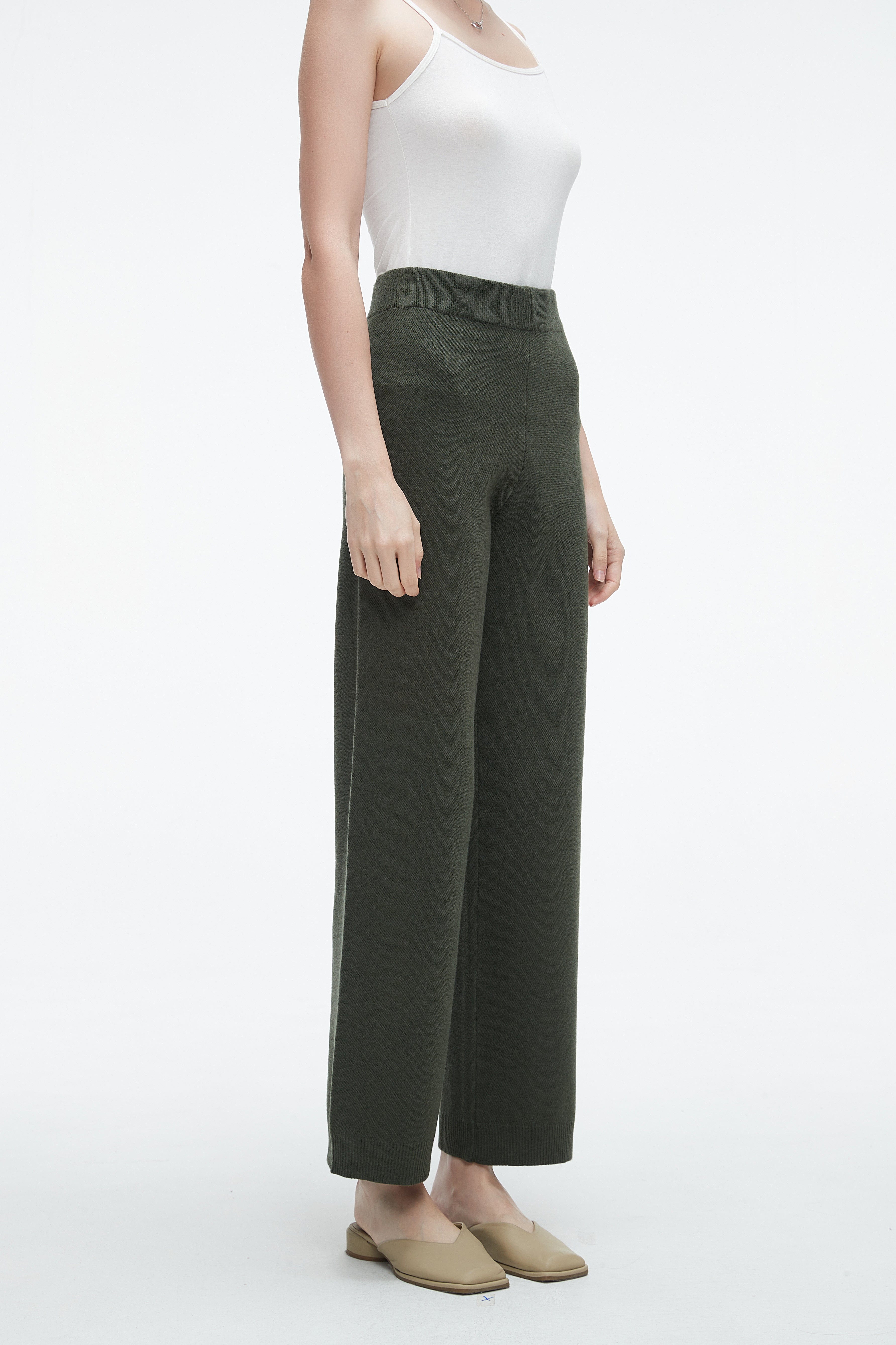 Plain Long Trousers With Wide Legs