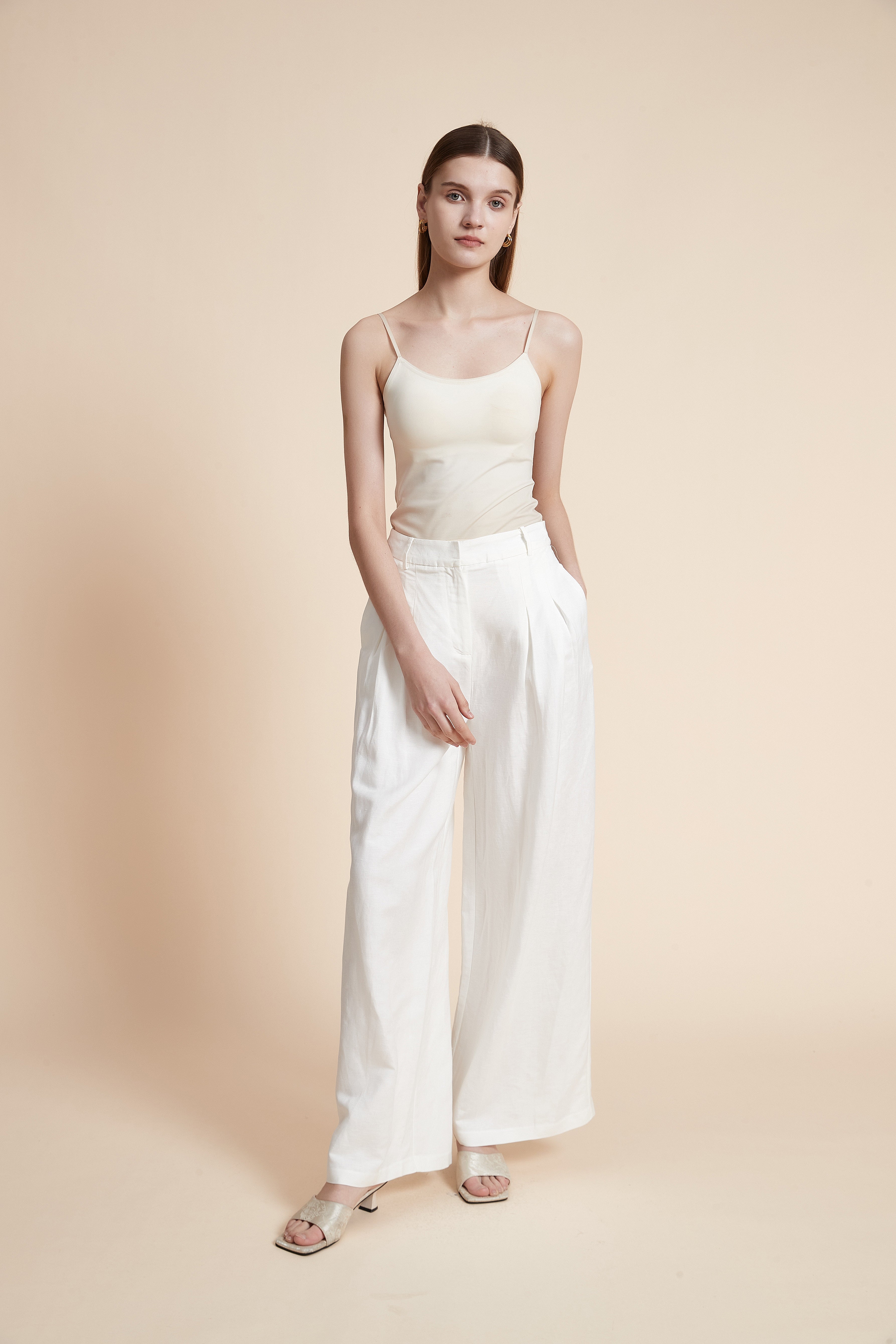 Wide Plain Pants with Pockets