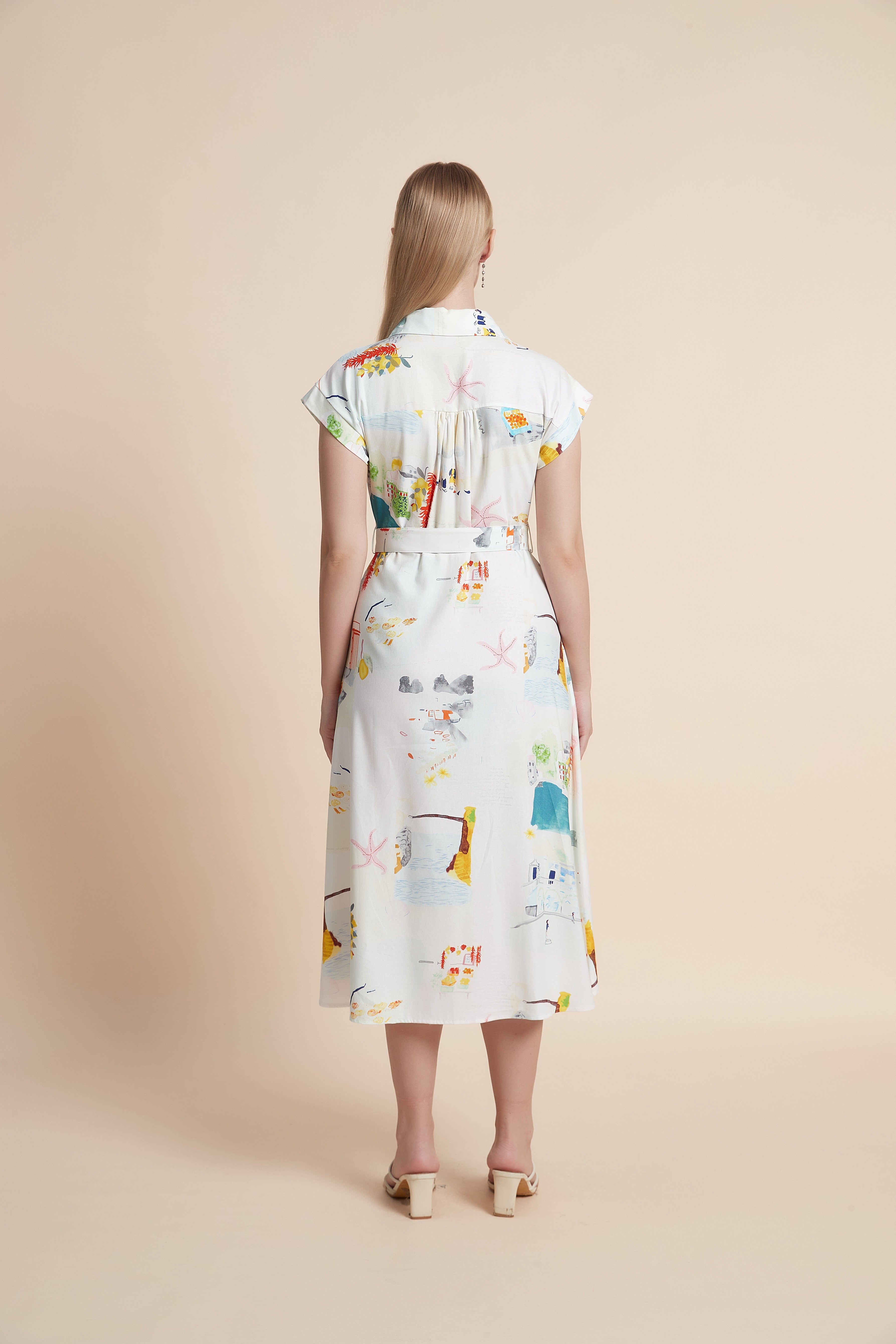 Floral Short-Sleeve Midi Dress