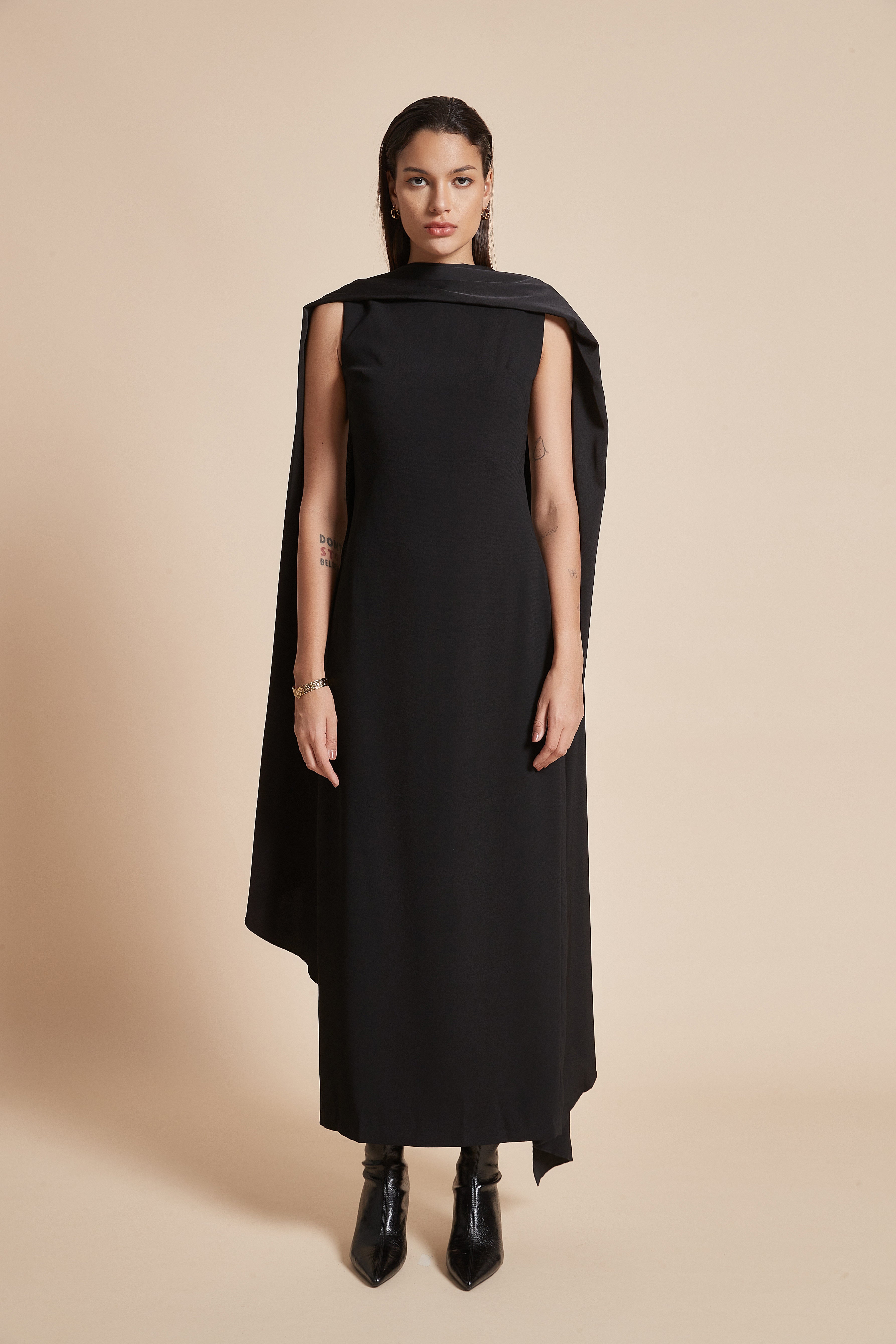 Plain Long Sleeveless Women's Dress