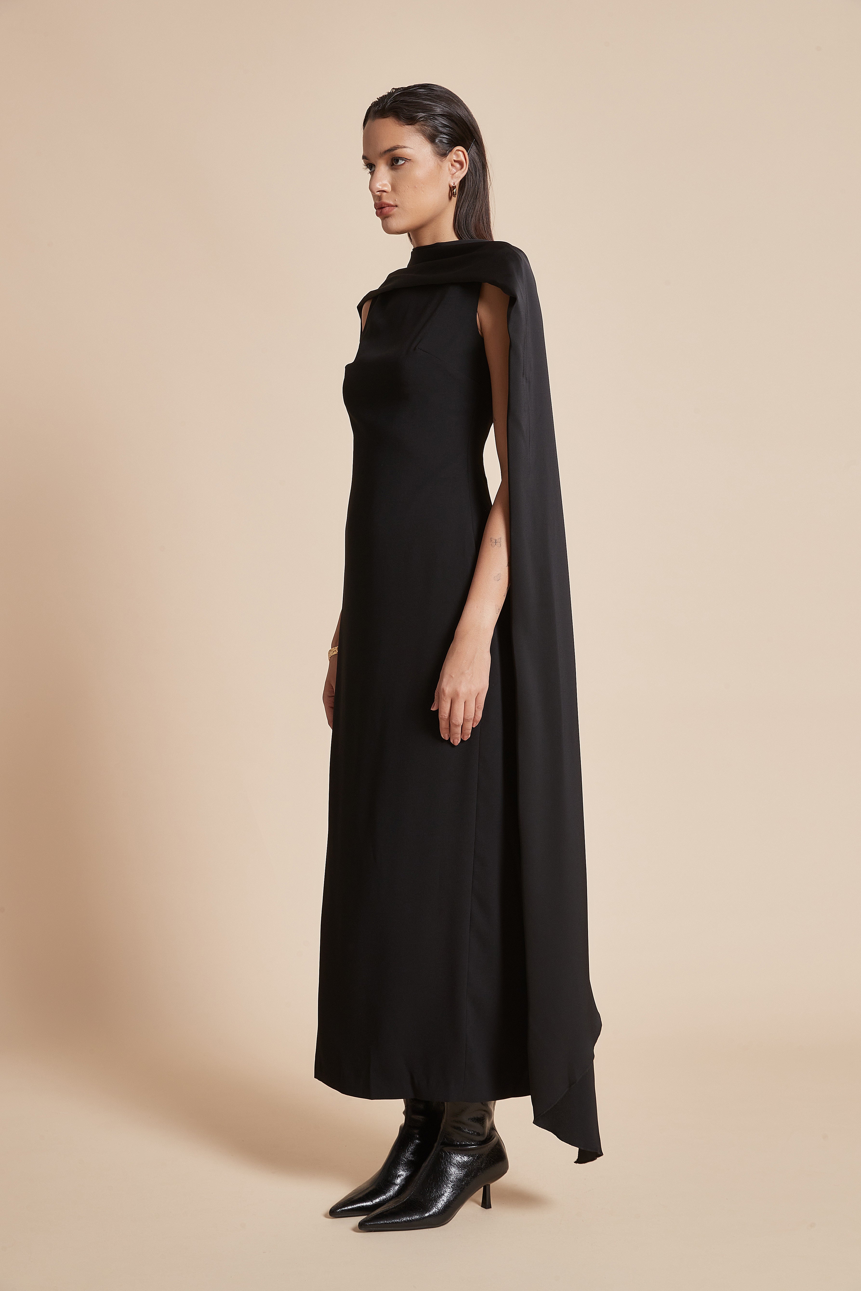 Plain Long Sleeveless Women's Dress