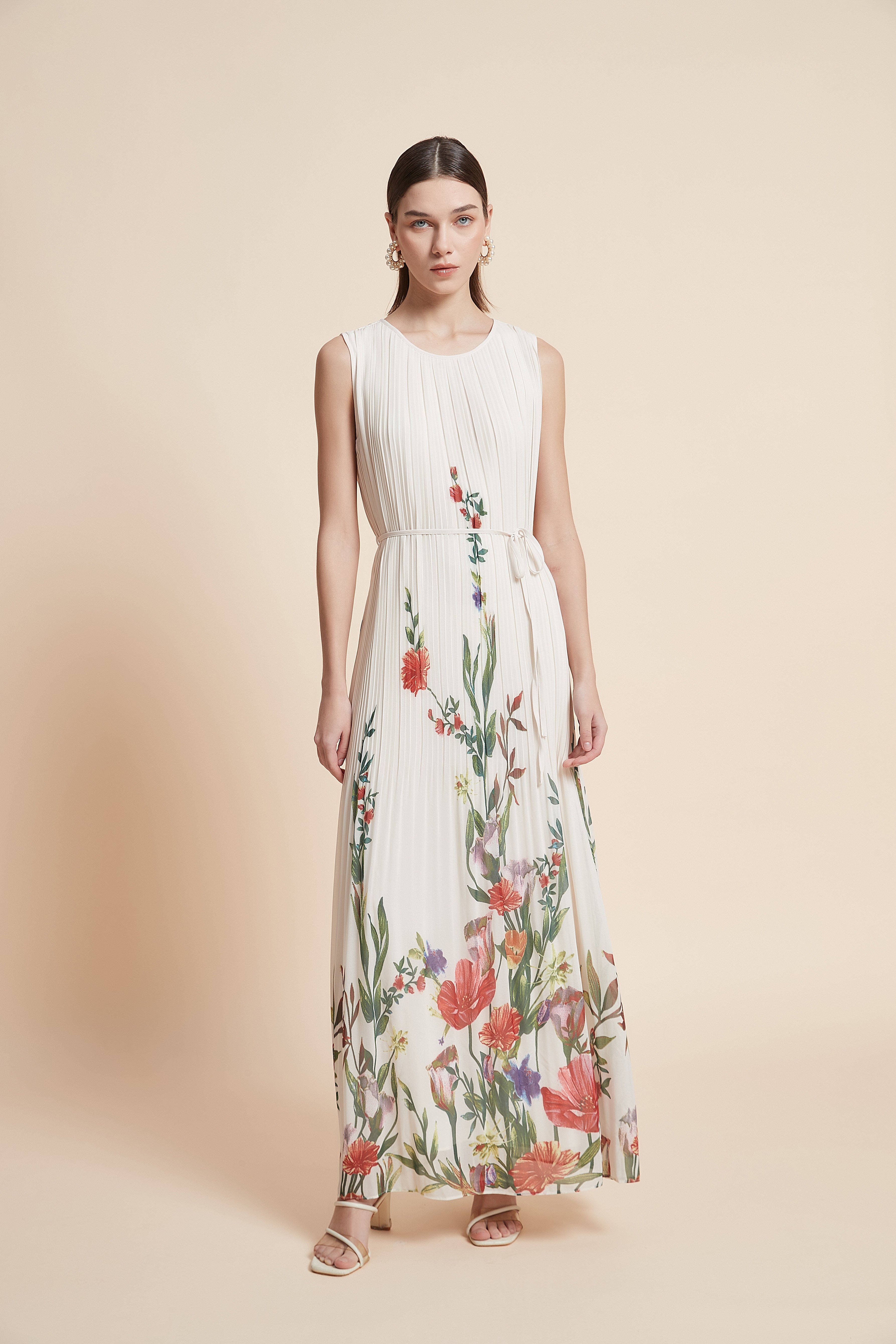 Print Sleeveless Long Dress