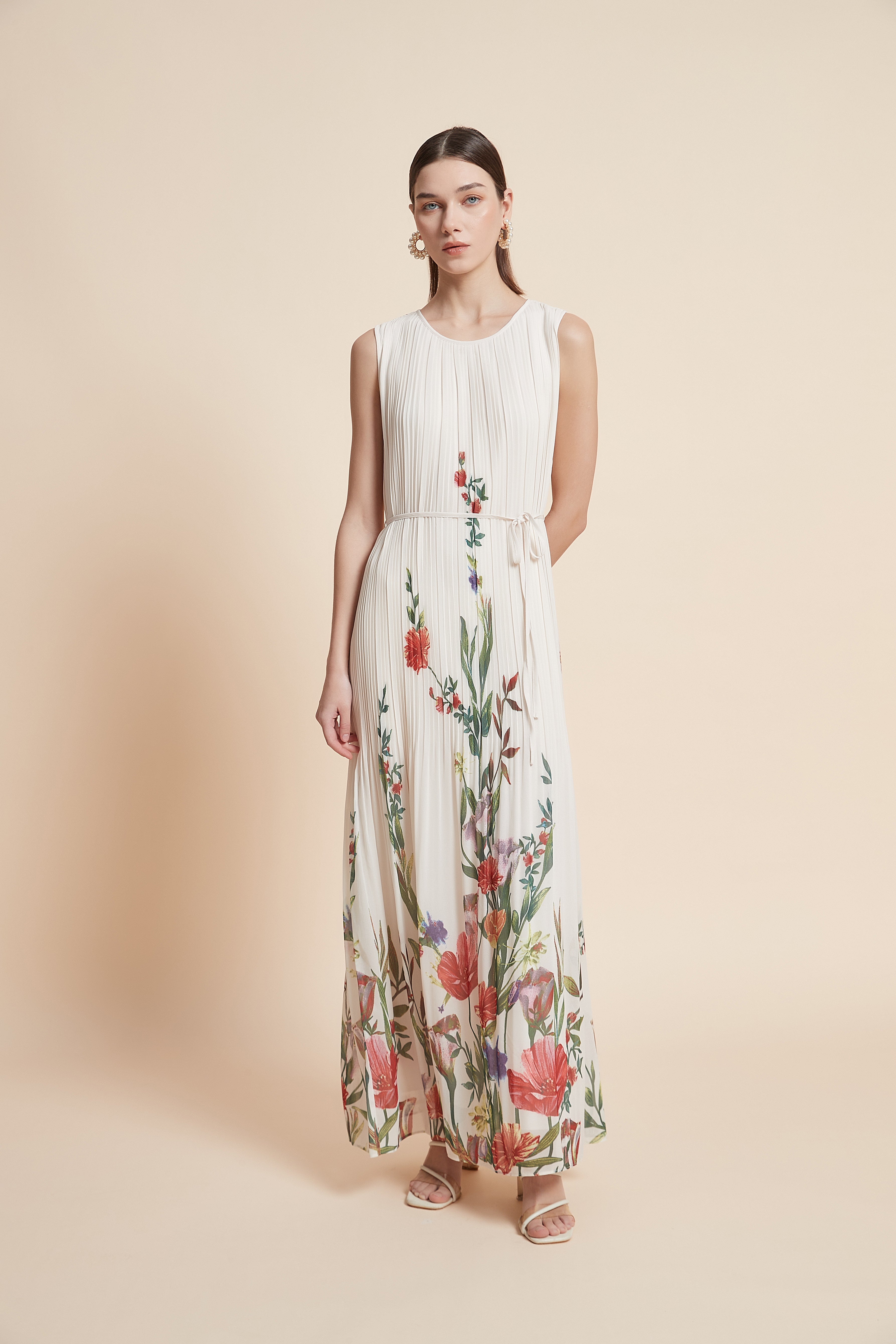 Print Sleeveless Long Dress