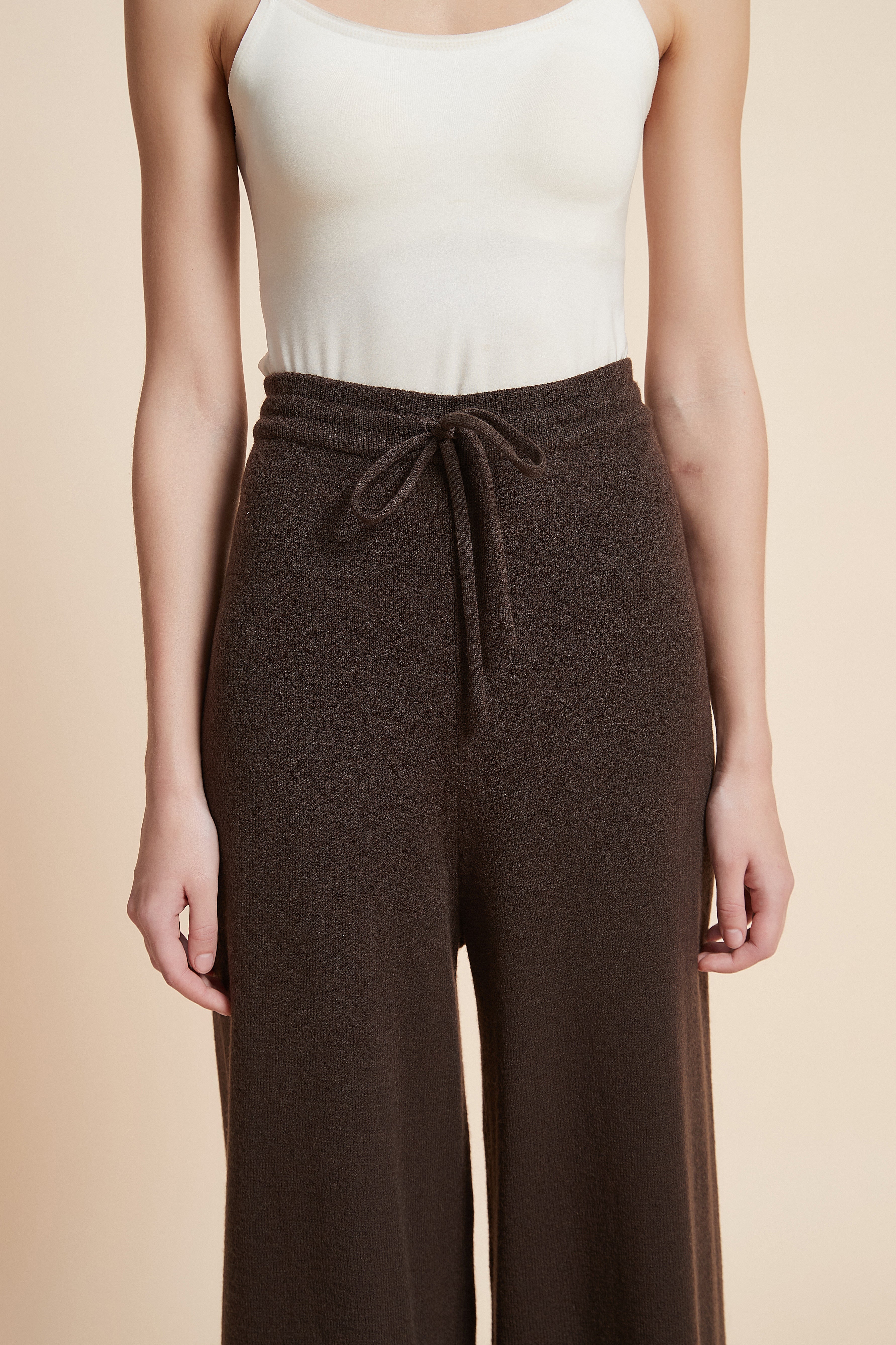 Wide-Leg Solid Long Pants