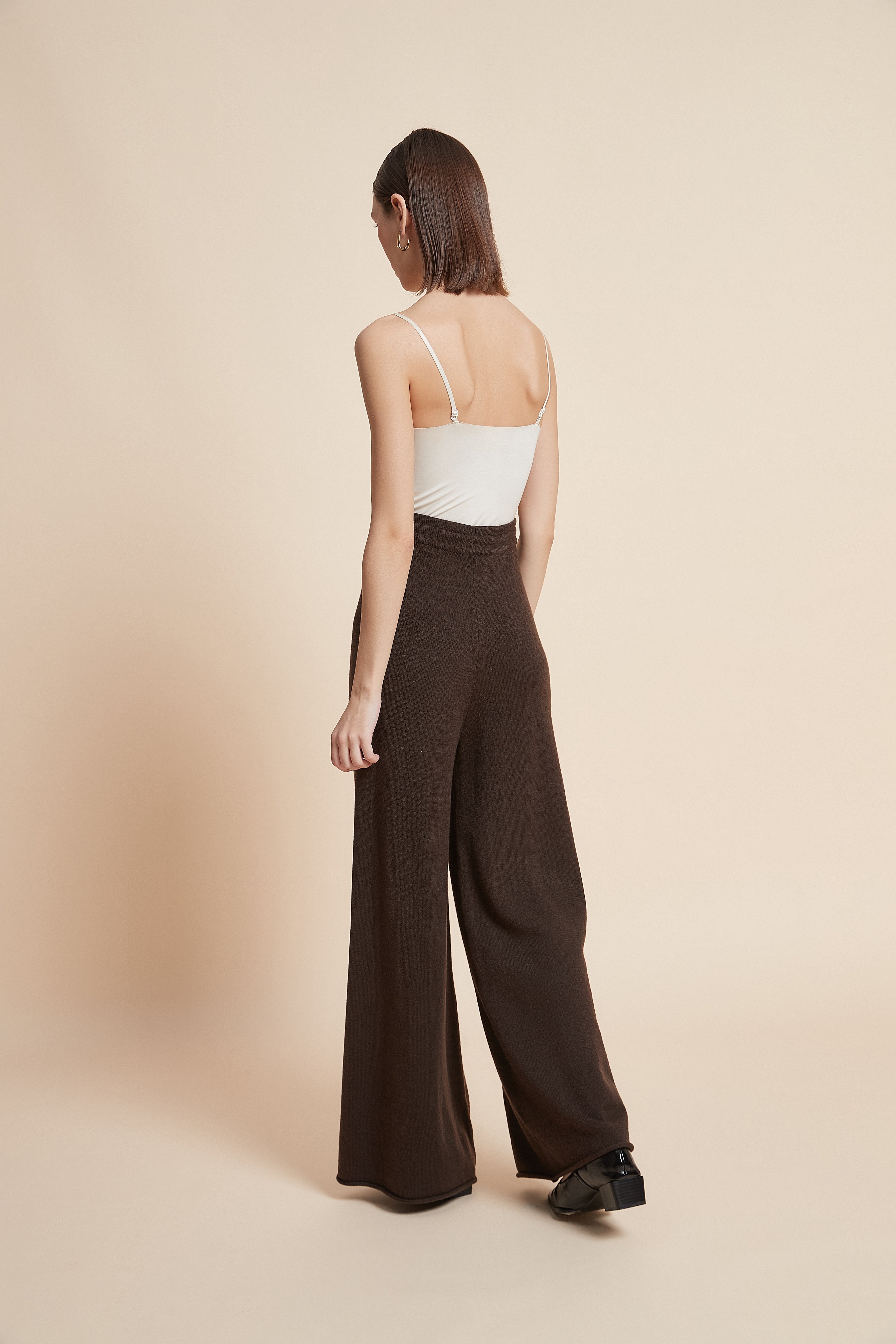 Wide-Leg Solid Long Pants