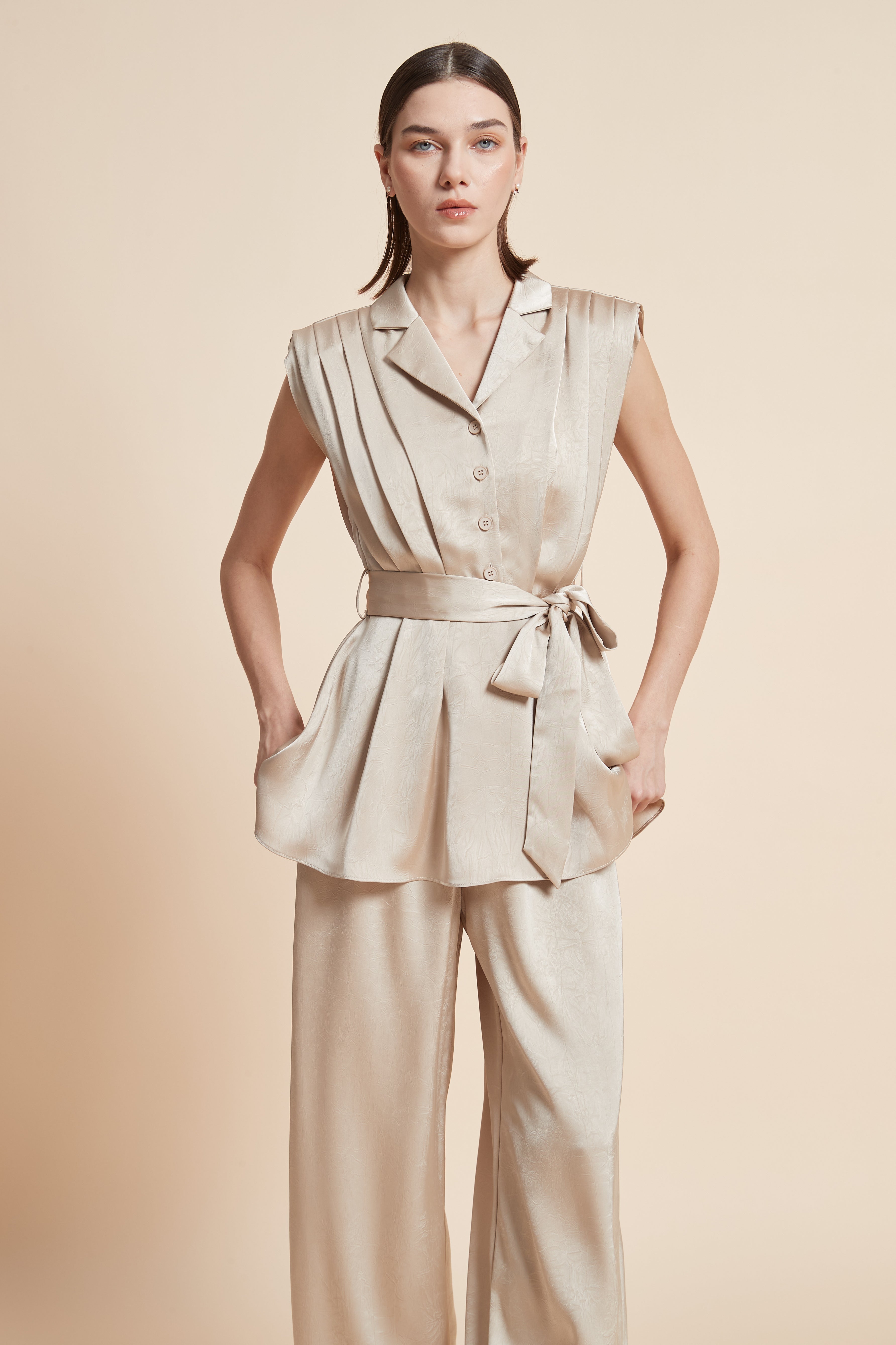 Ruffled Sleeveless Top