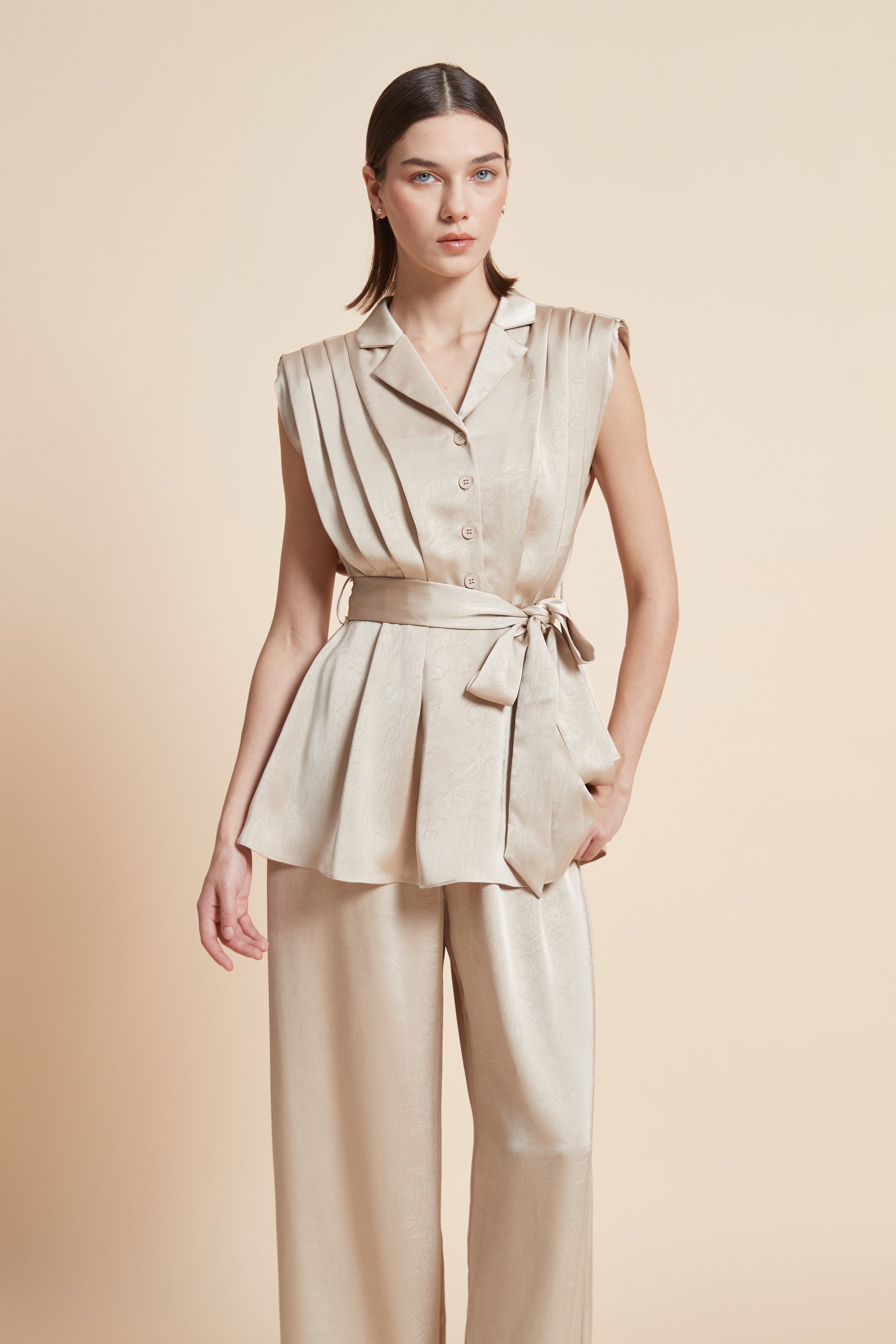 Ruffled Sleeveless Top