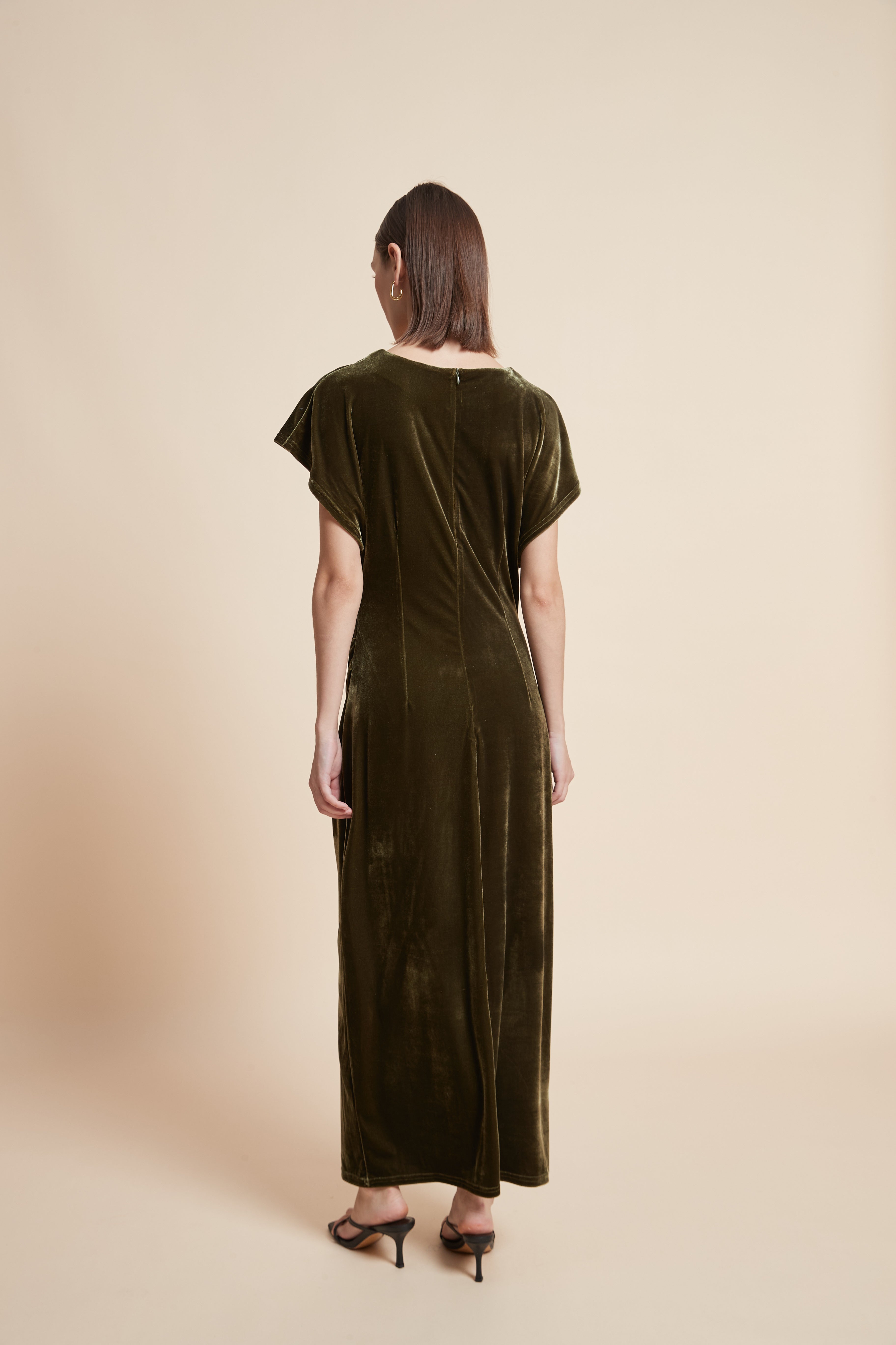 Short-Sleeved Plain Dress