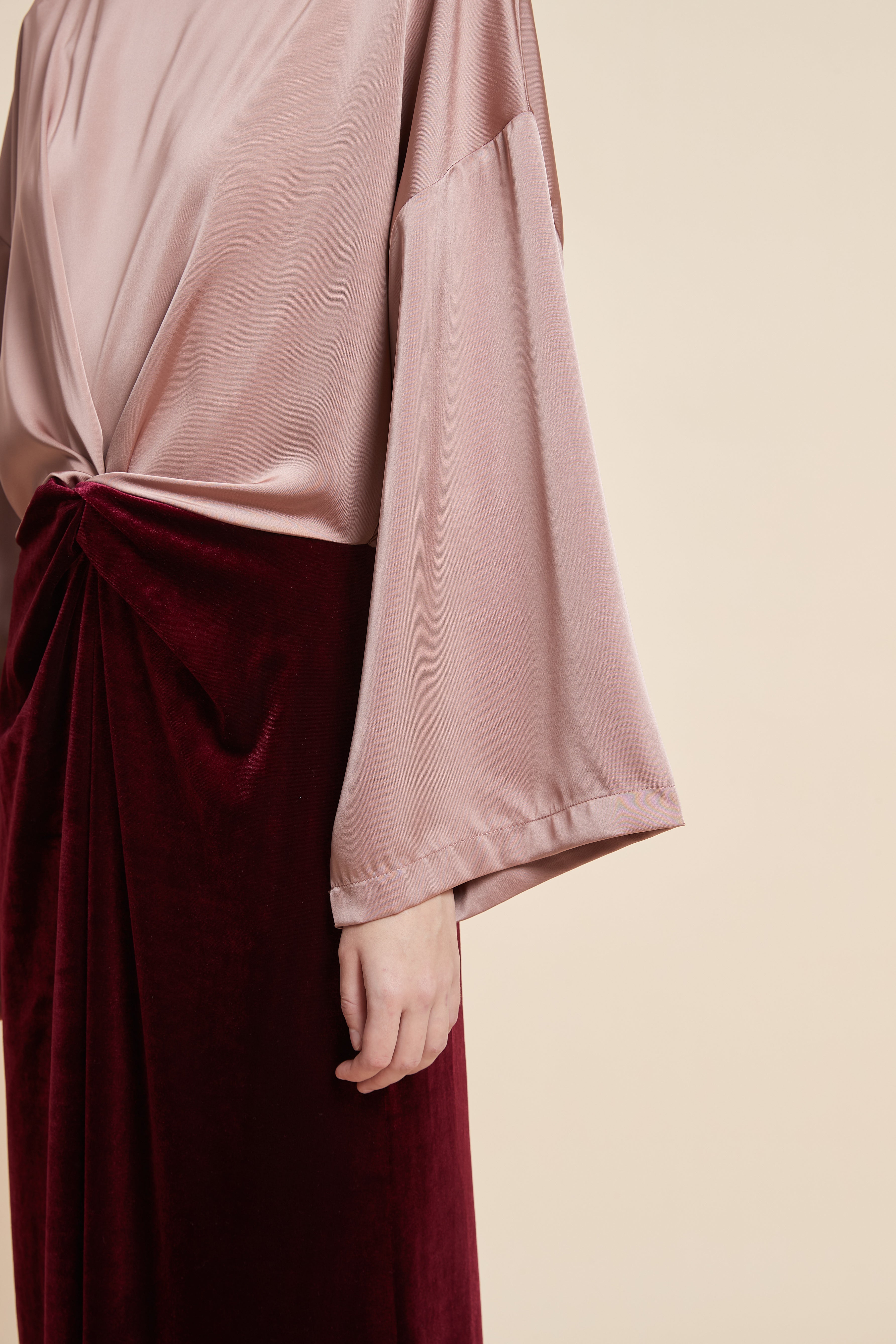 Long-Sleeved Plain Maxi Dress