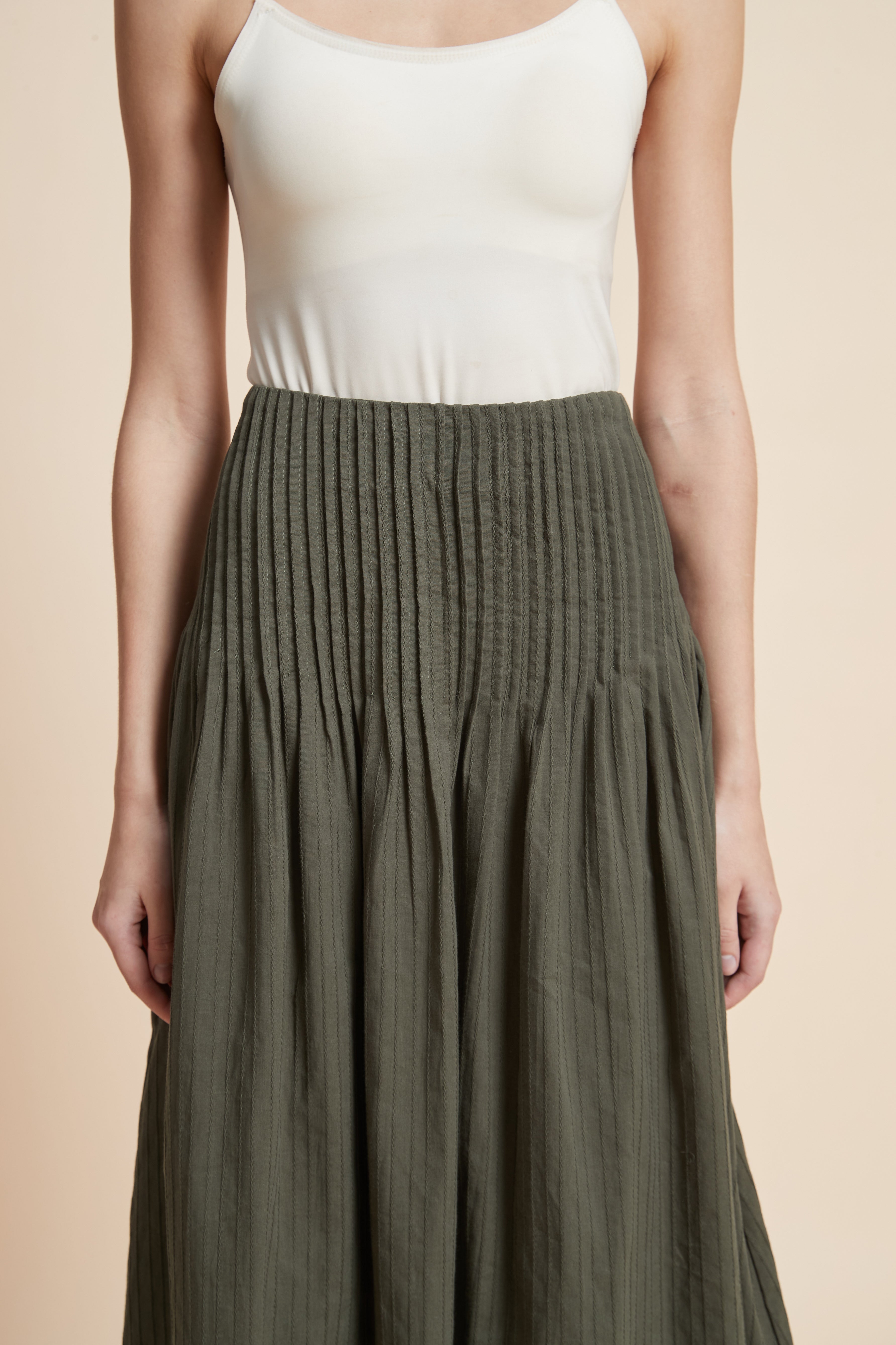 Print Wide-Cut Midi Skirt