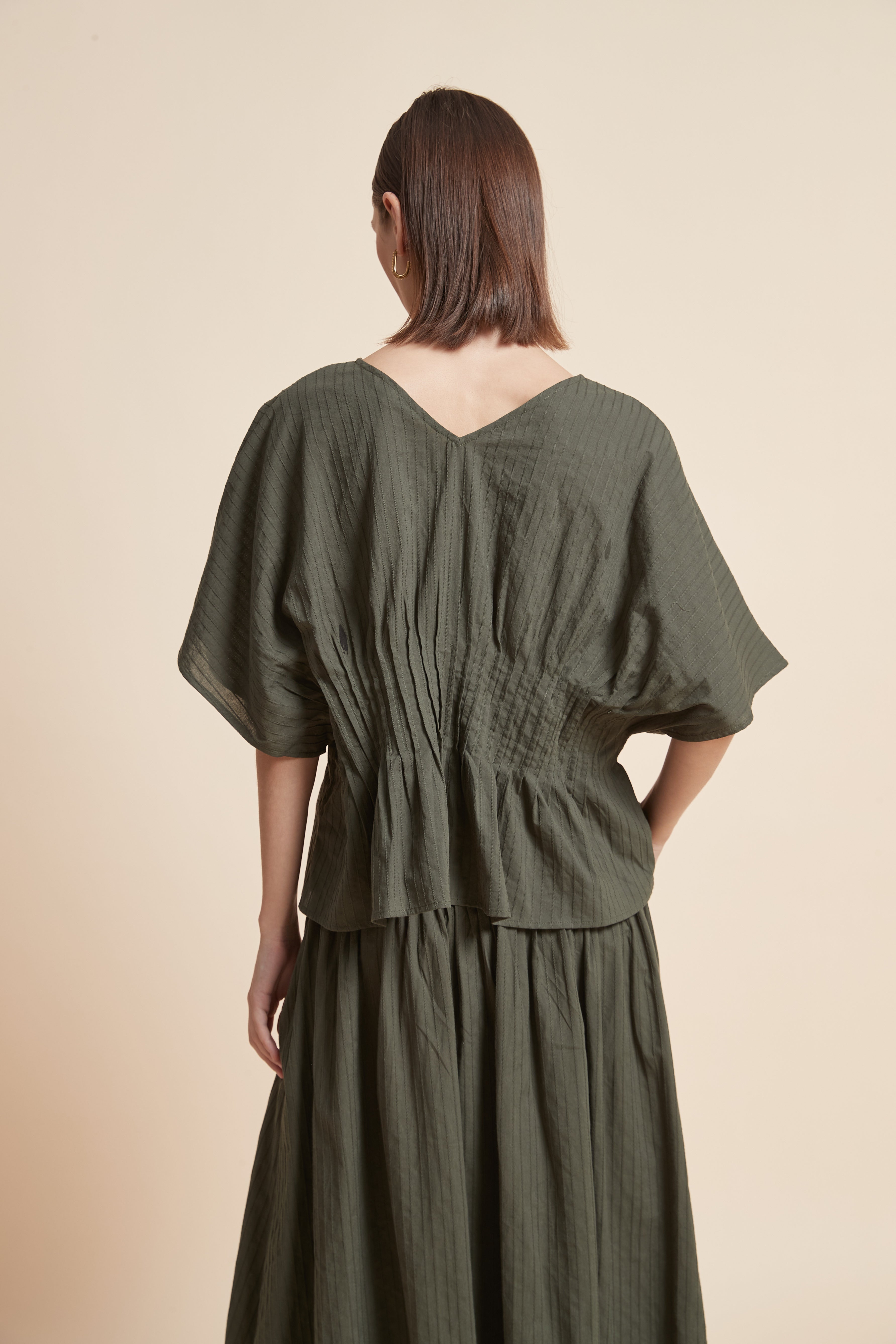 Print Half-Sleeve Ruffled Top