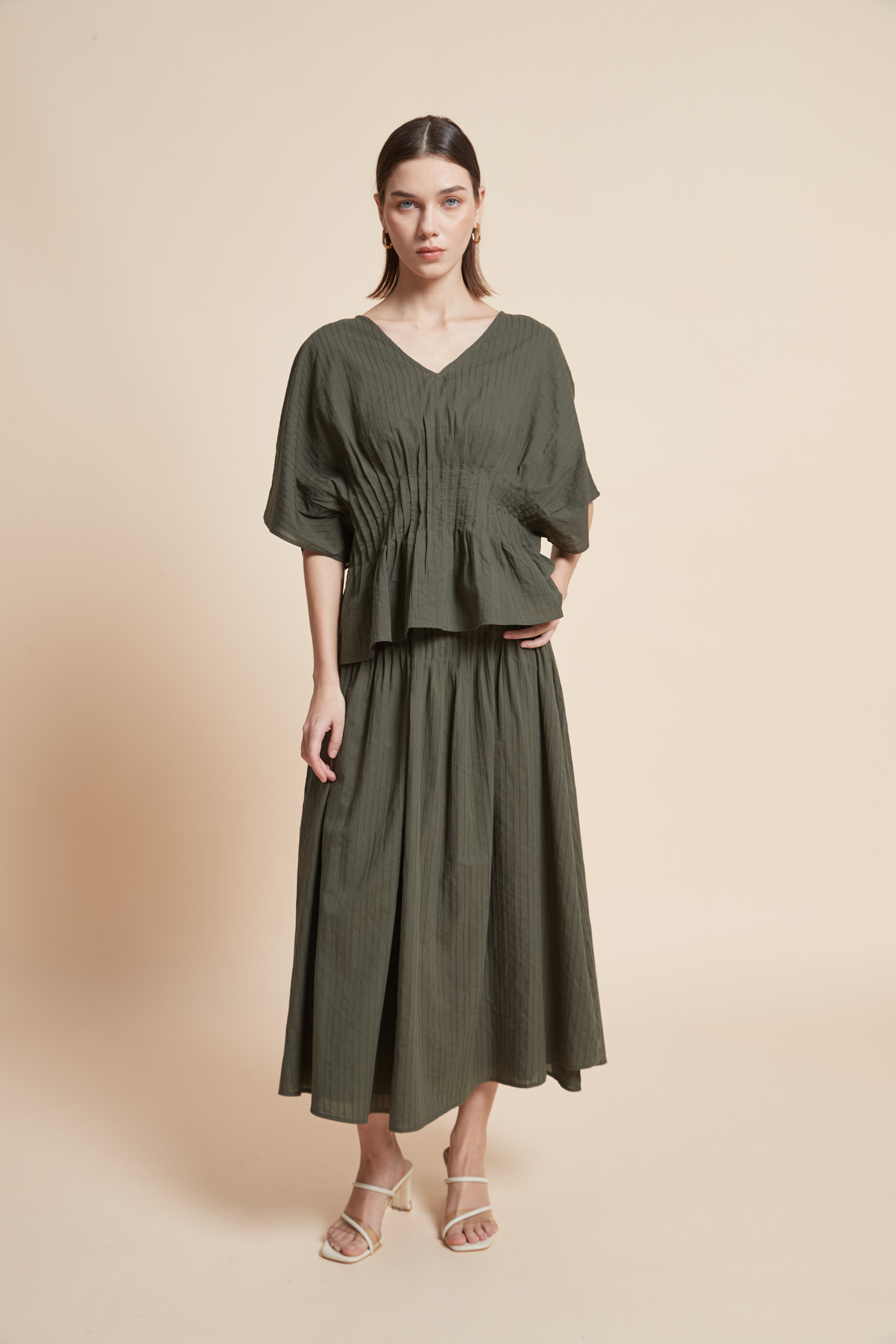 Print Half-Sleeve Ruffled Top