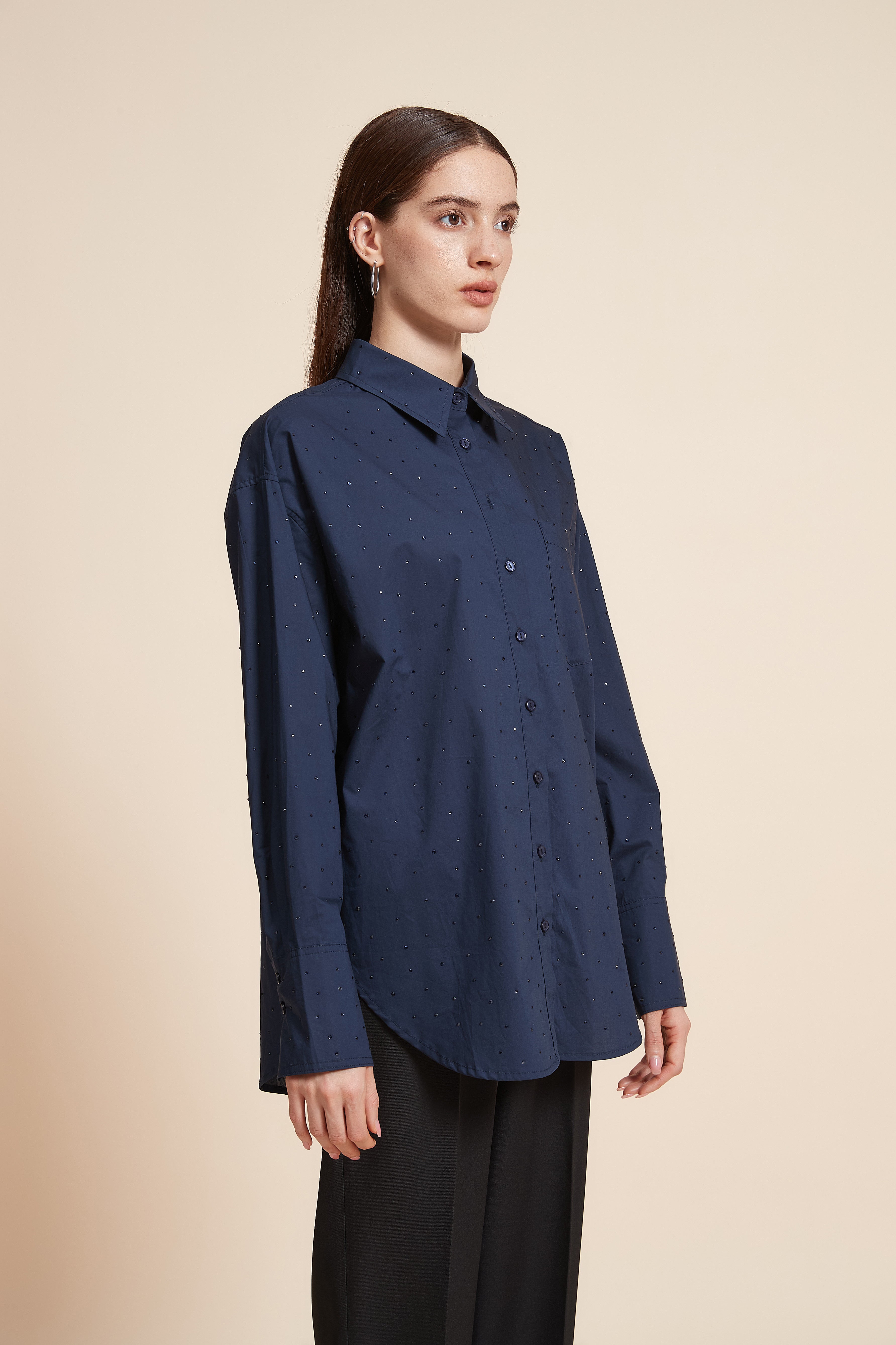 Plain Long Shirt with Long Sleeves