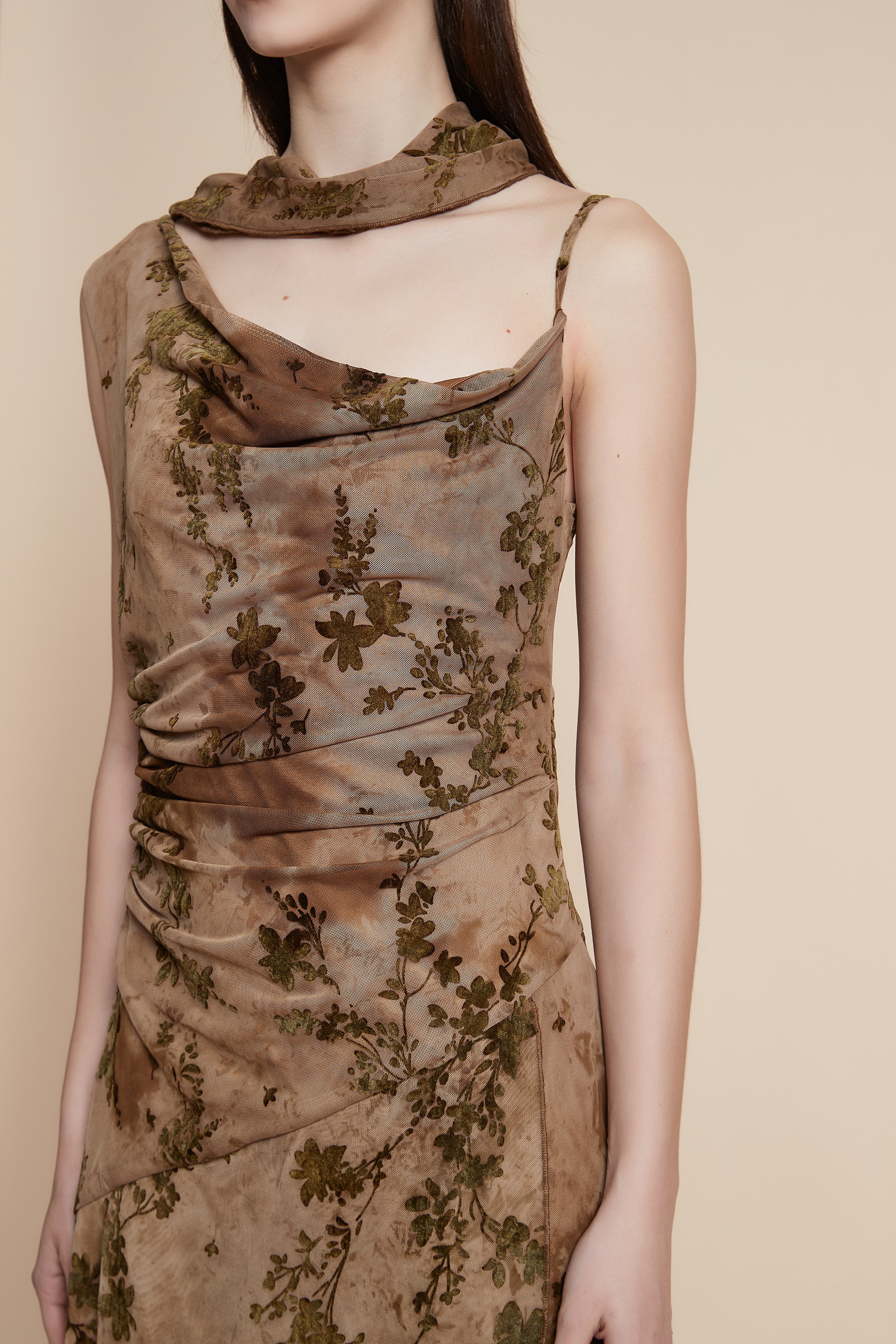 Floral strapless midi dress