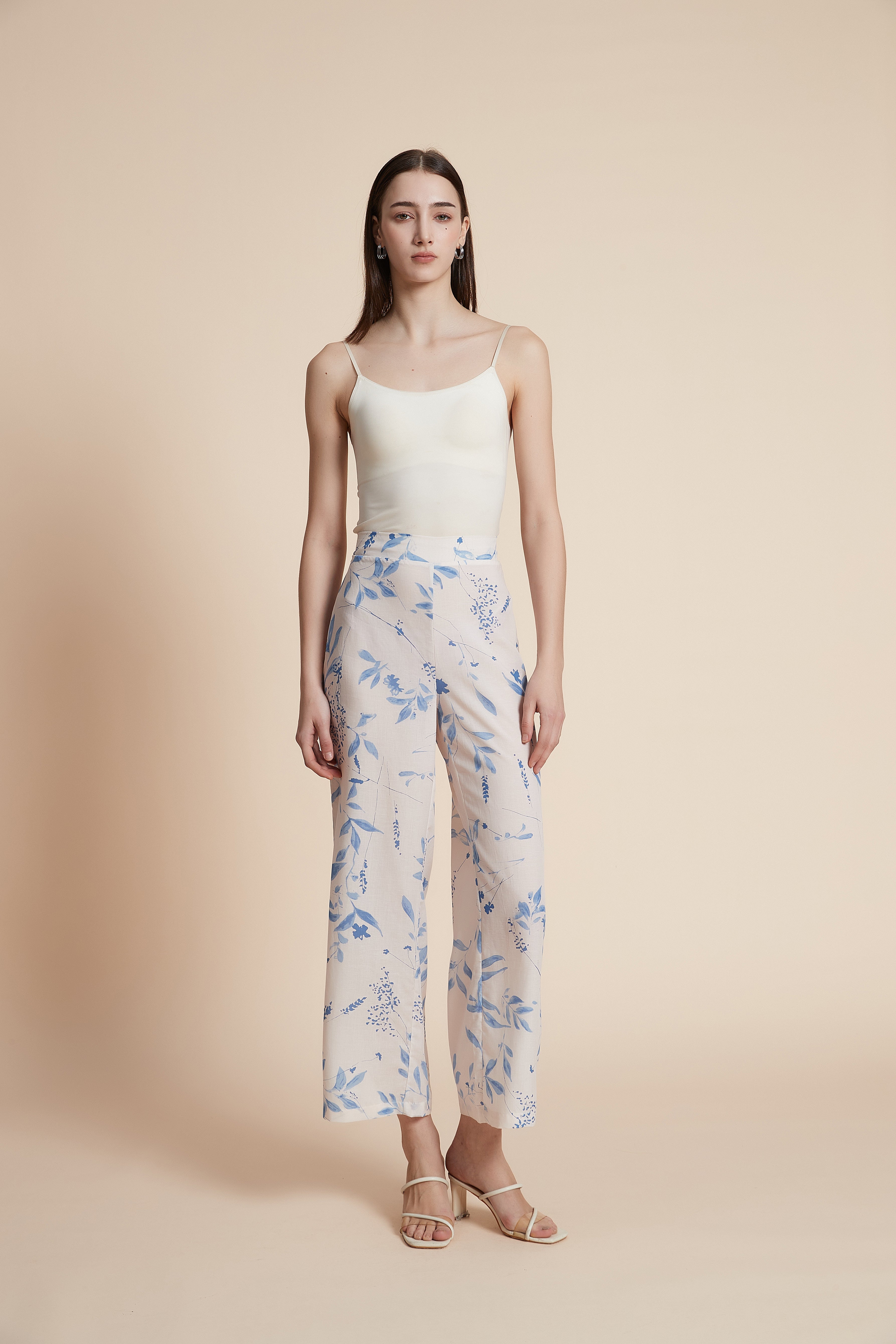 Print wide-leg trousers